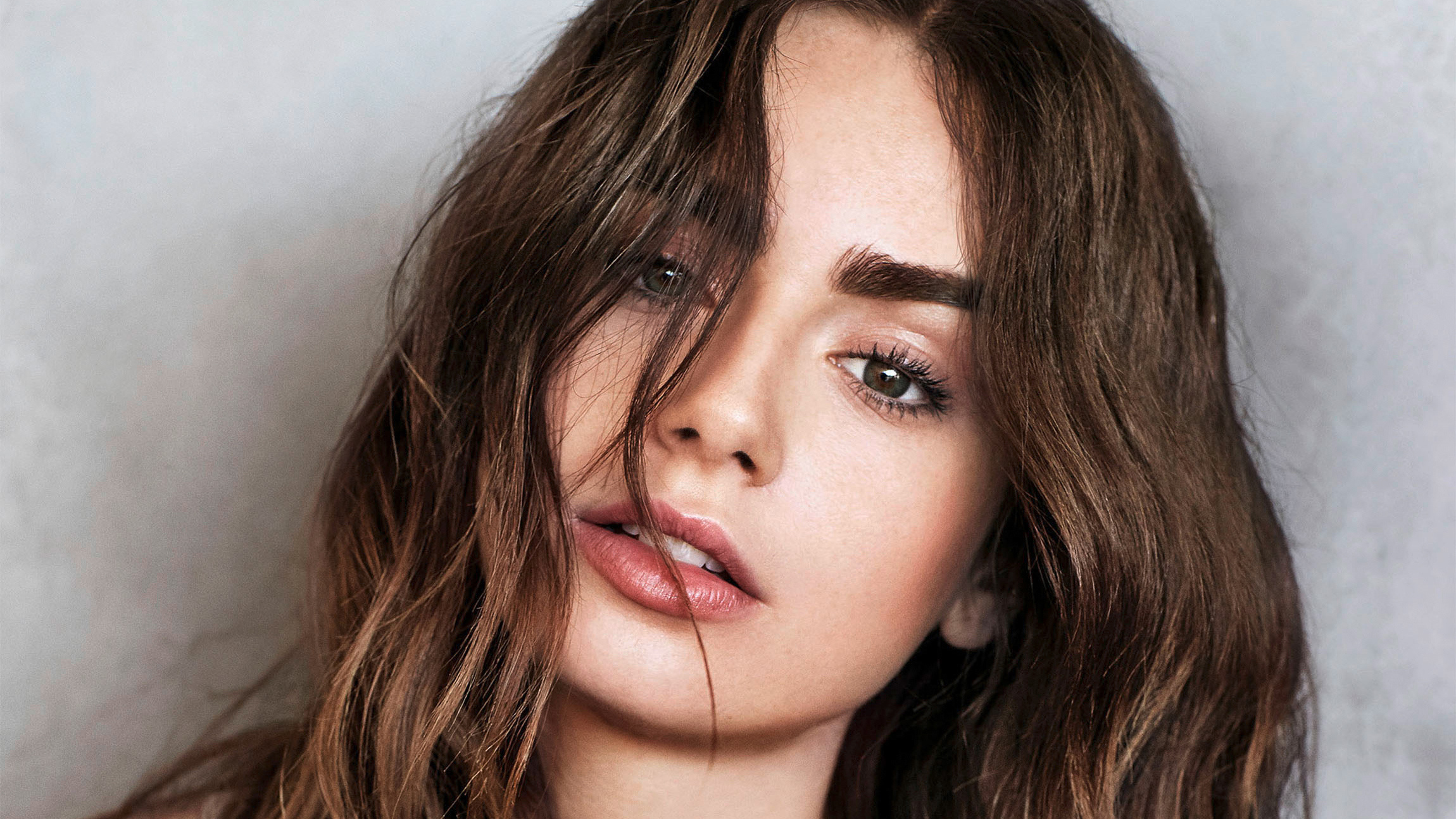 Lily Collins Grazia UK, High-resolution wallpaper, Mesmerizing image, Captivating photos, 2300x1300 HD Desktop