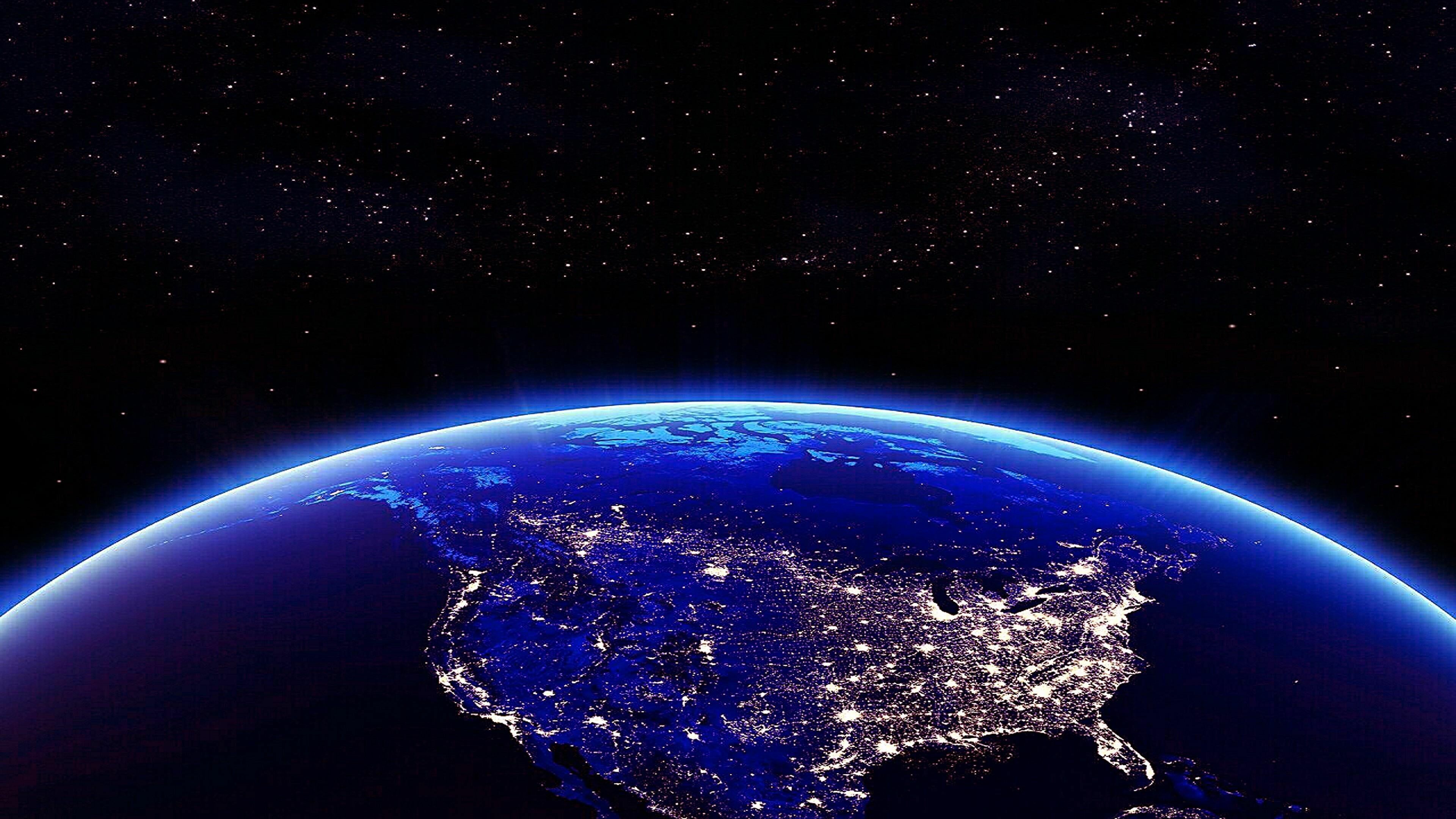 USA, Earth at Night Wallpaper, 3840x2160 4K Desktop