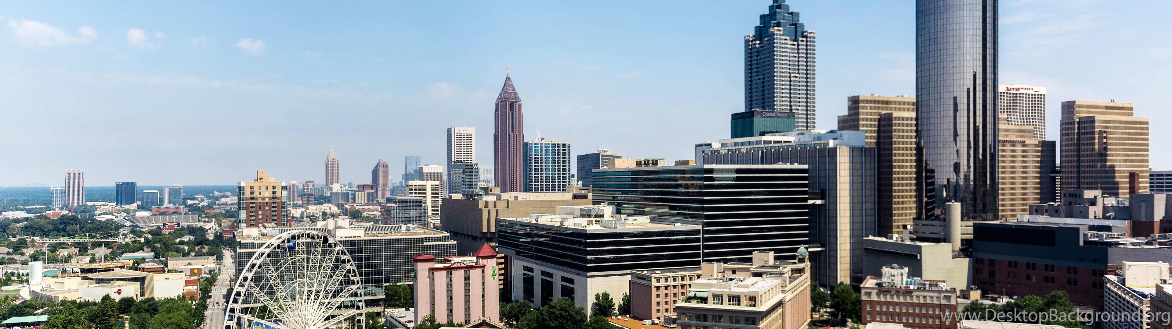 Atlanta skyline, Dual monitor wallpaper, Sarah Johnson, 3840x1080 Dual Screen Desktop