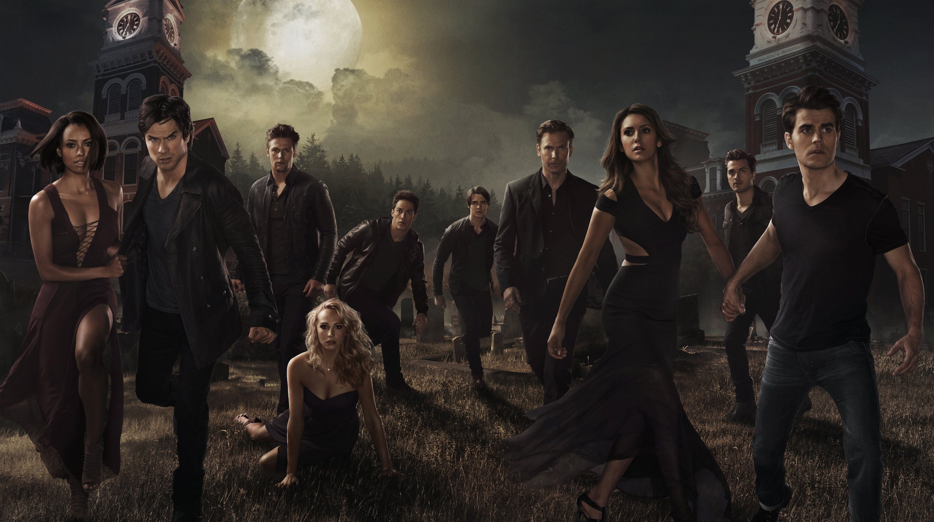 The Vampire Diaries, Immortal romance, Supernatural saga, Legendary series, 3840x2150 HD Desktop