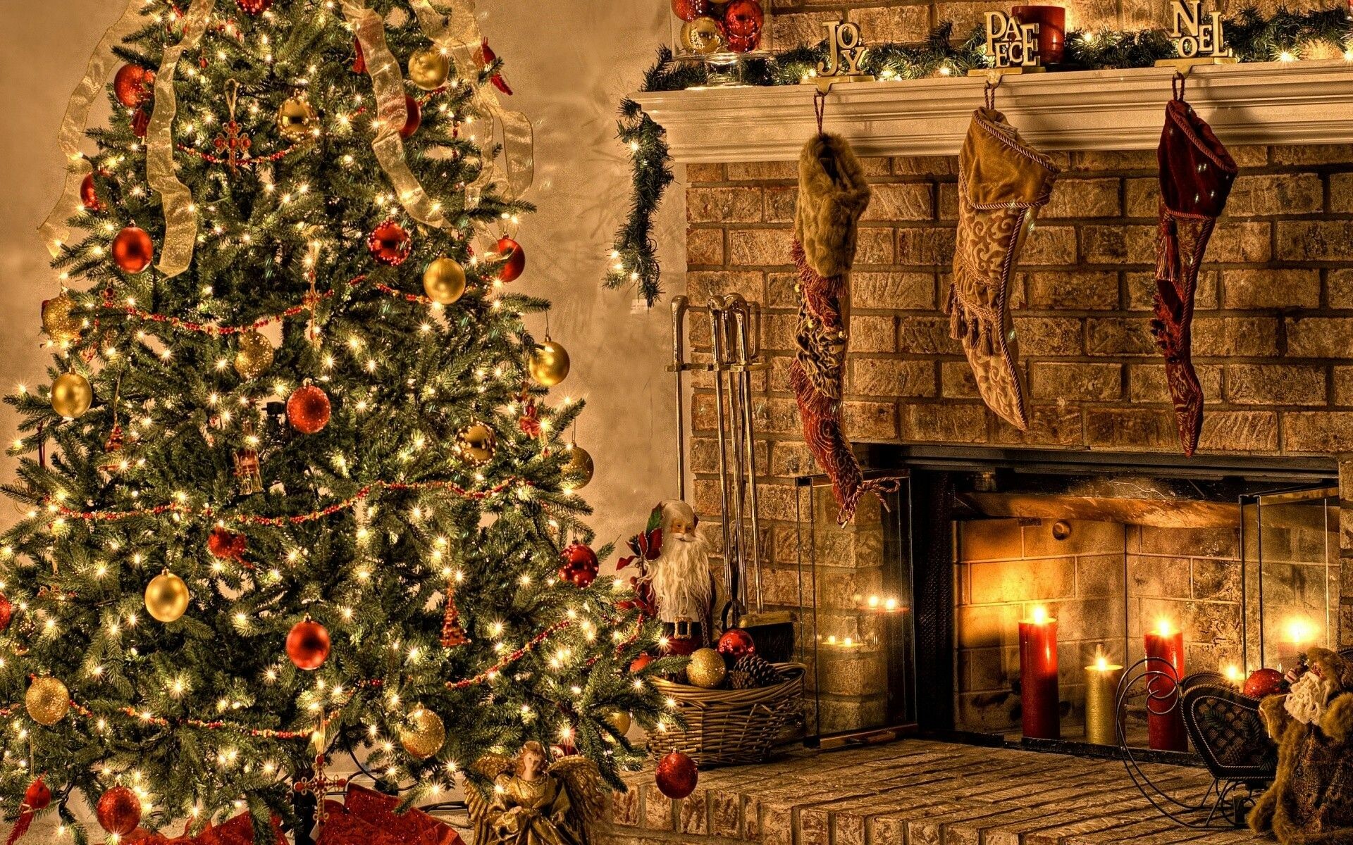 Fireplace, Christmas Wallpaper, 1920x1200 HD Desktop