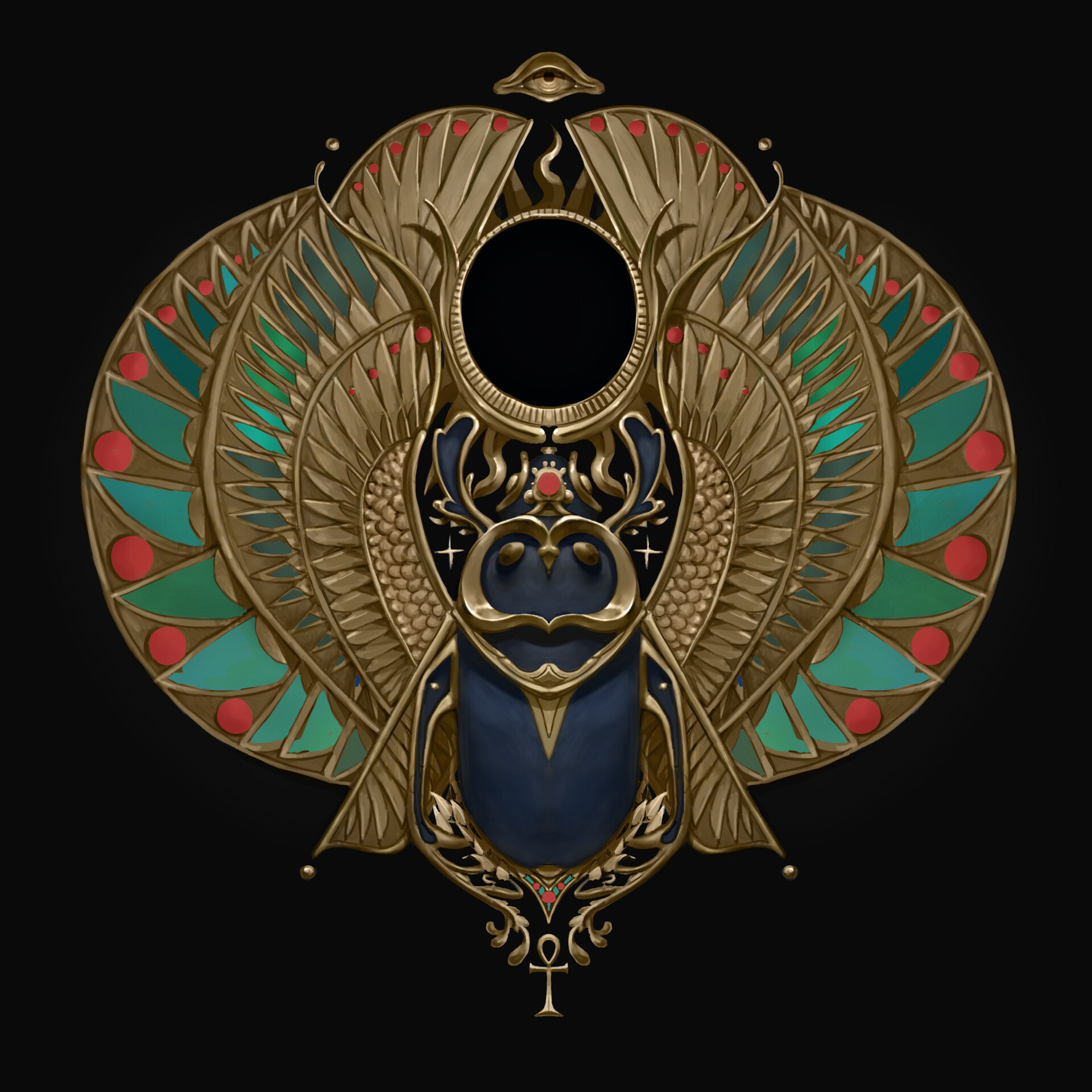 Katharina Postinett, Old Egyptian scarab relic, 1920x1920 HD Phone