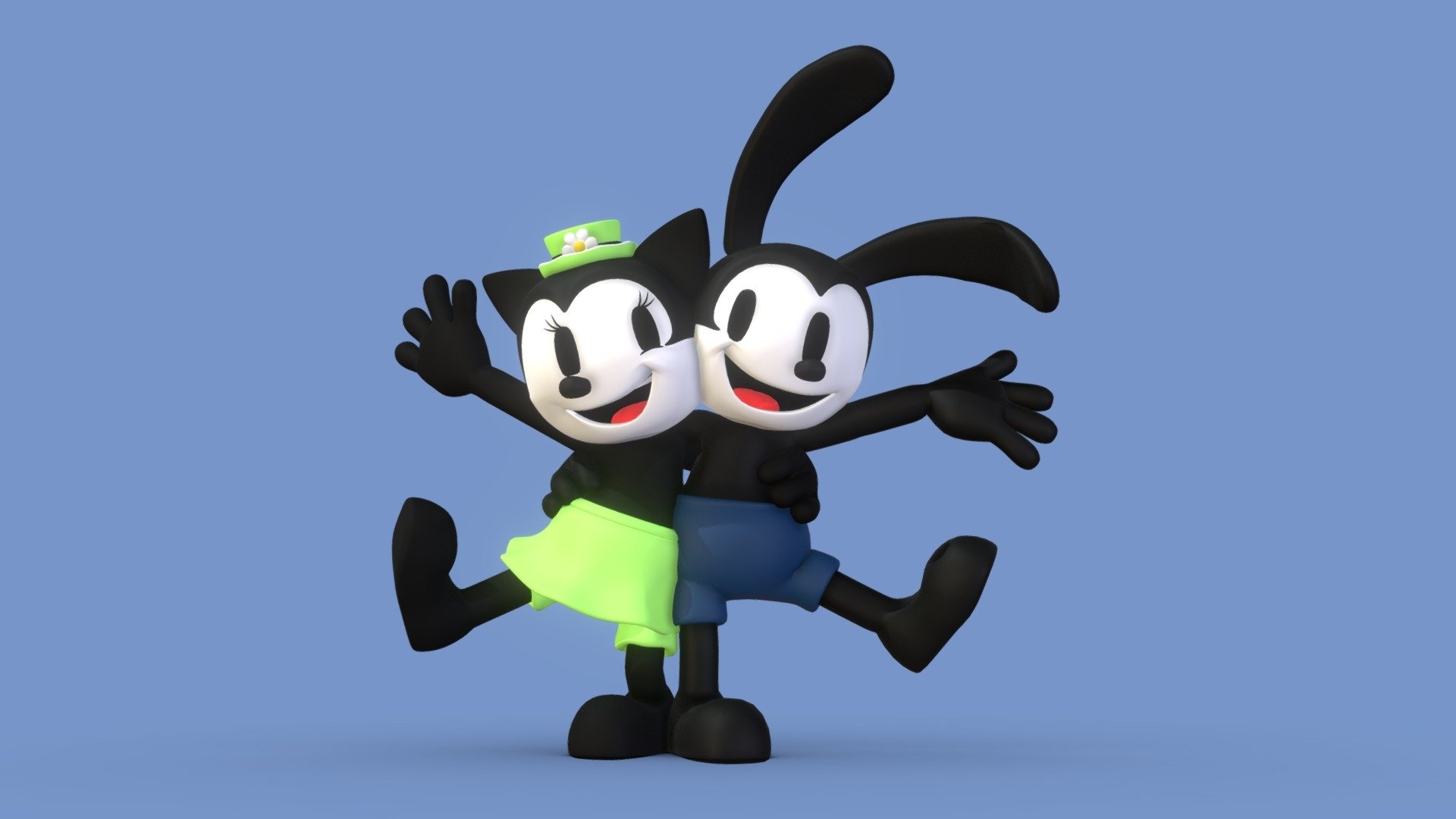 Oswald the Lucky Rabbit, Ortensia, 3D model, 1920x1080 Full HD Desktop