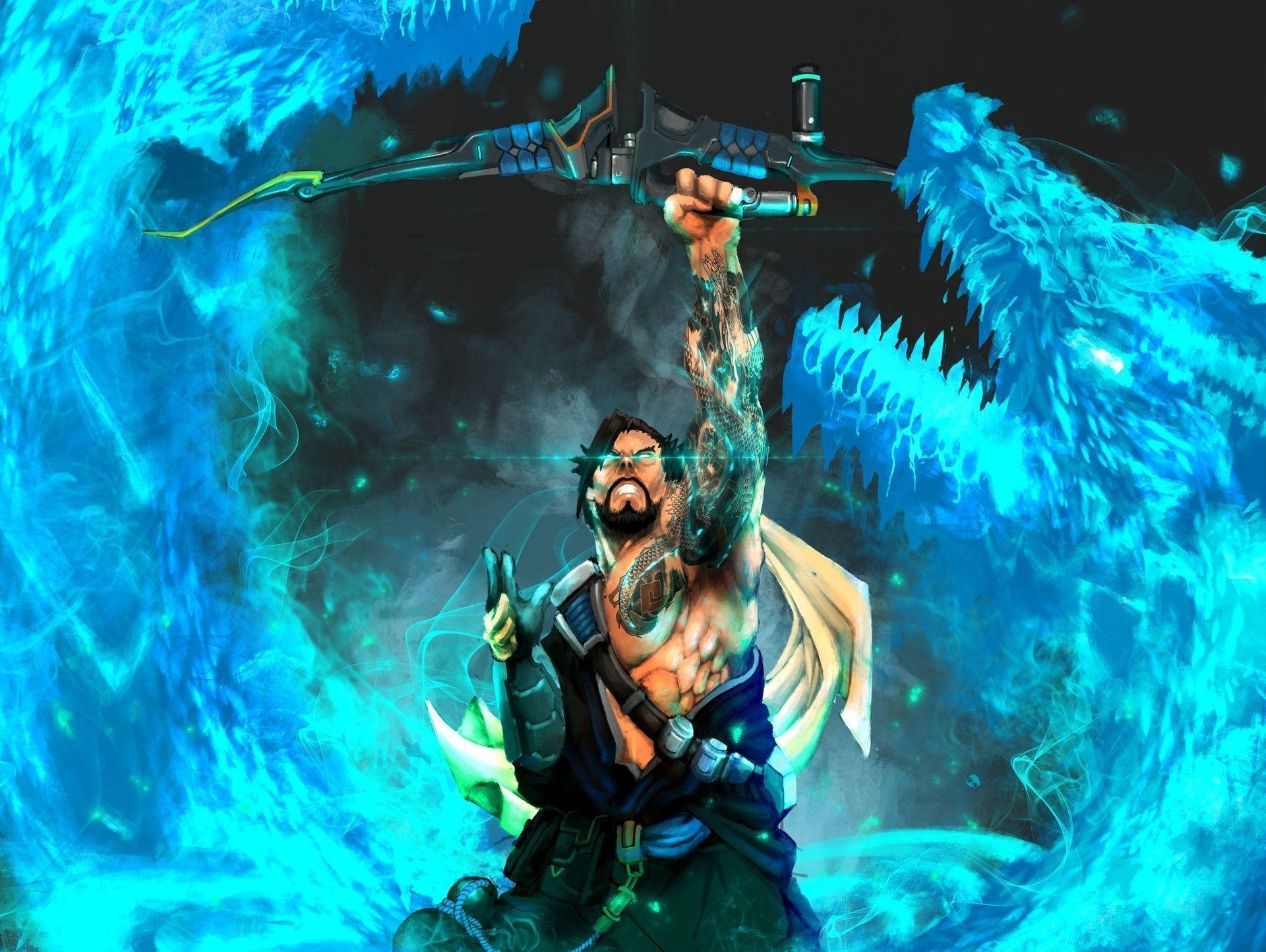 Hanzo Overwatch, HD artworks, gaming hero, fierce warrior, 1920x1450 HD Desktop