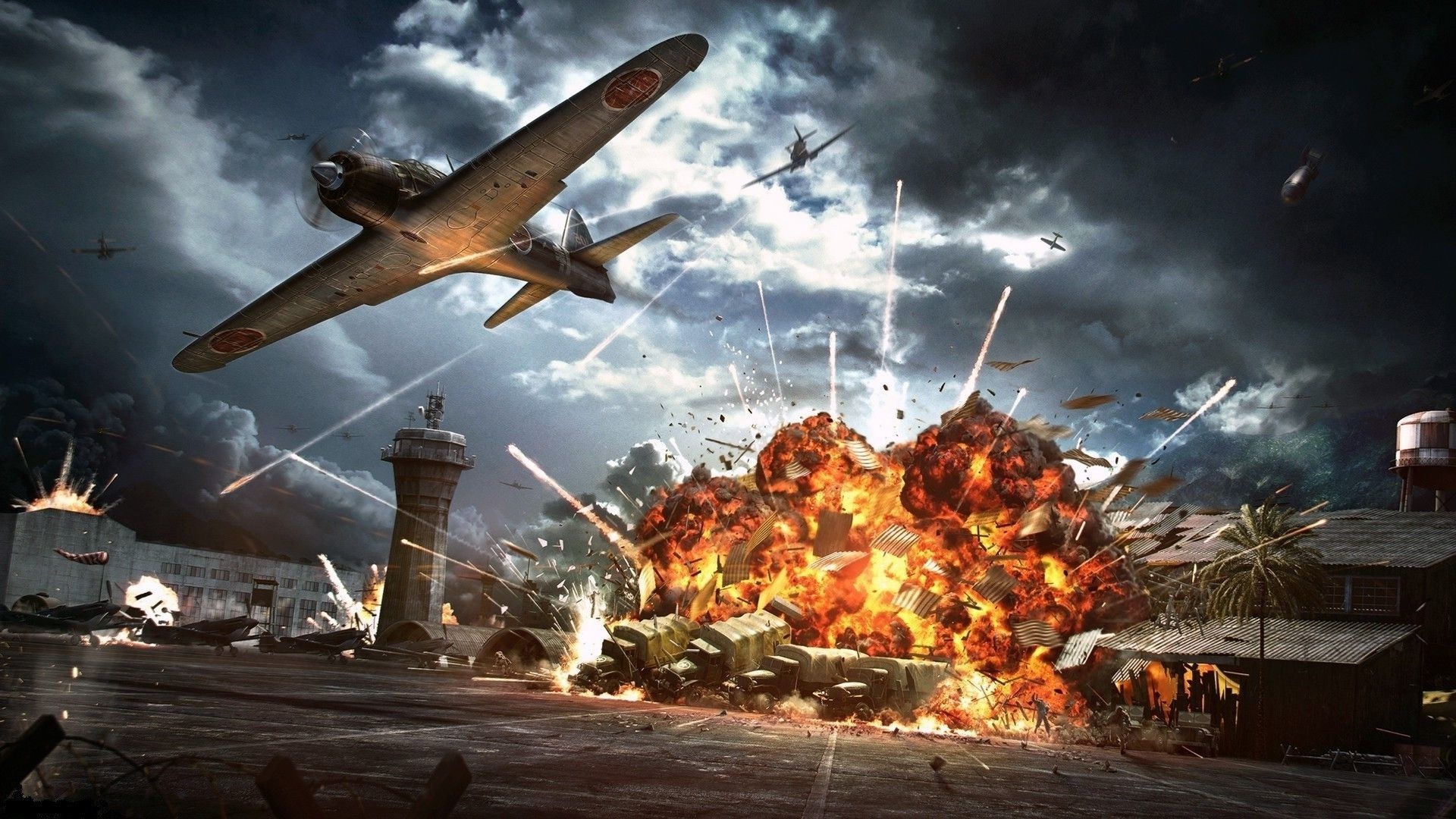 Air strike wallpapers, Intense action, Explosive sequences, Aerial combat, 1920x1080 Full HD Desktop