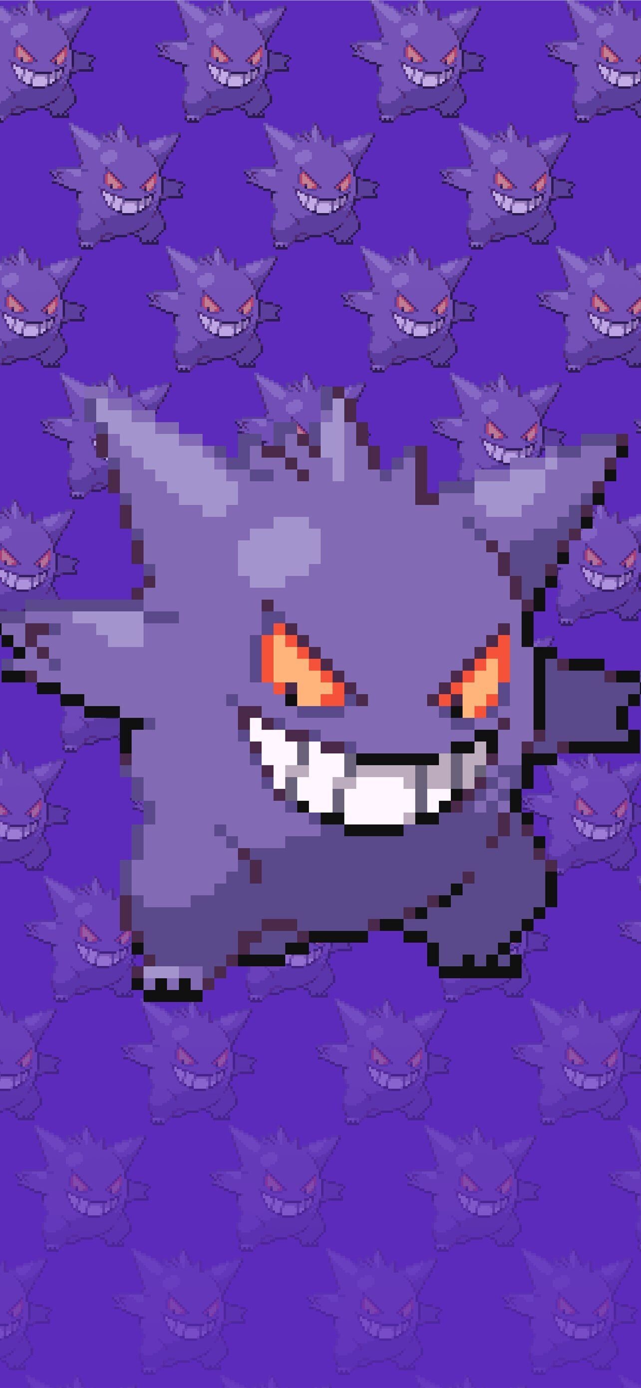 Gengar HD wallpaper, Haunting iPhone background, Cool Pokmon artwork, Ghostly allure, 1290x2780 HD Phone