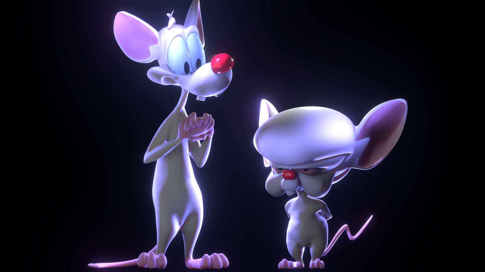 Pinky and the Brain, ArtStation artwork, Cartoon illustration, Fan creations, 1920x1080 Full HD Desktop