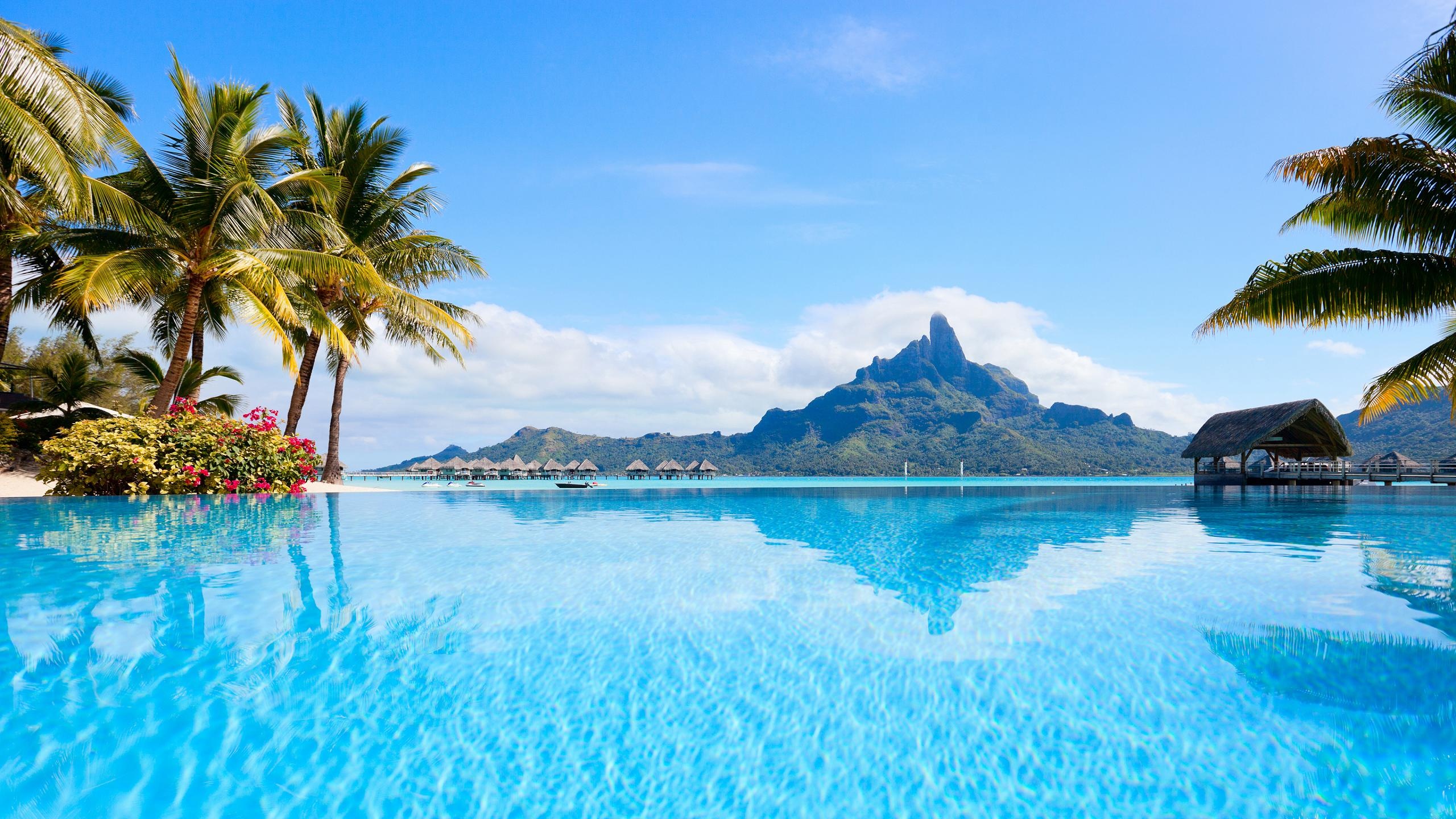 Bora Bora Polynesia, Island wallpaper, Captivating scenery, 2560x1440 HD Desktop