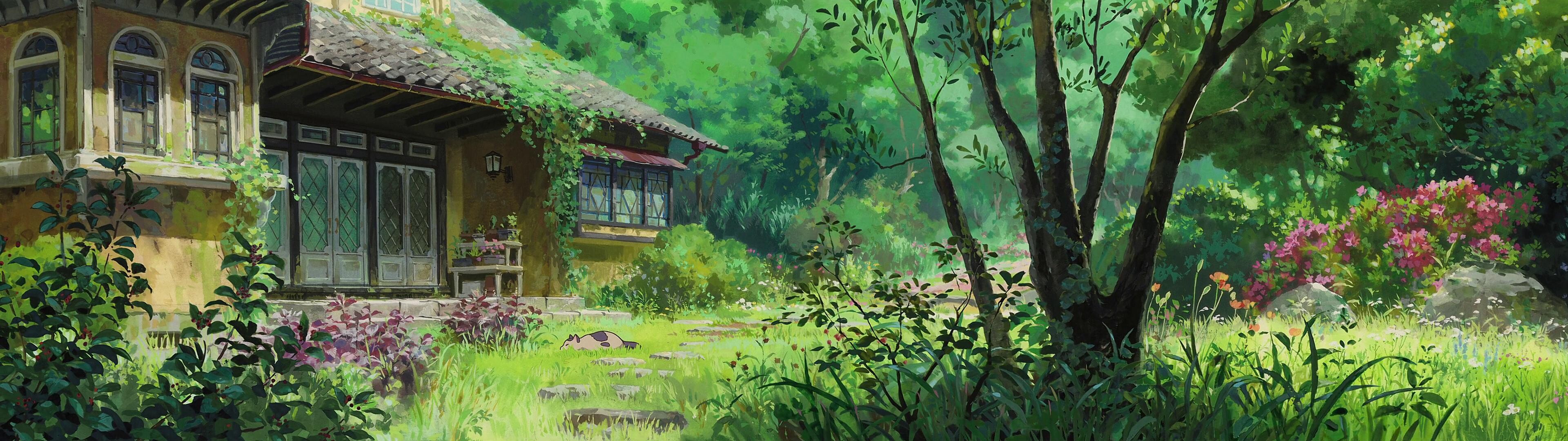 Studio Ghibli, High-res dual screen, Desktop wallpapers, Panoramic beauty, 3840x1080 Dual Screen Desktop