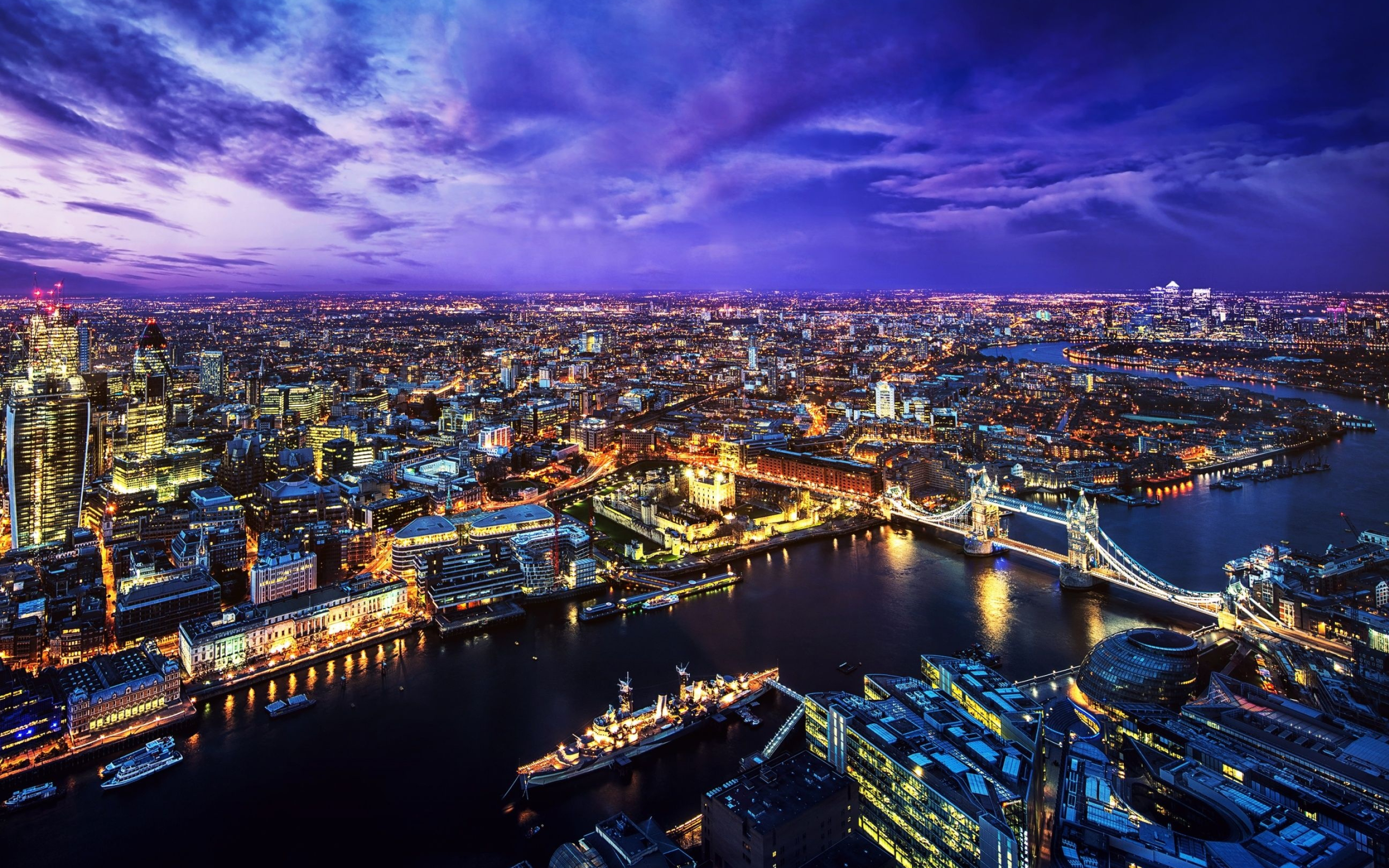 London, Night Skylines Wallpaper, 2880x1800 HD Desktop