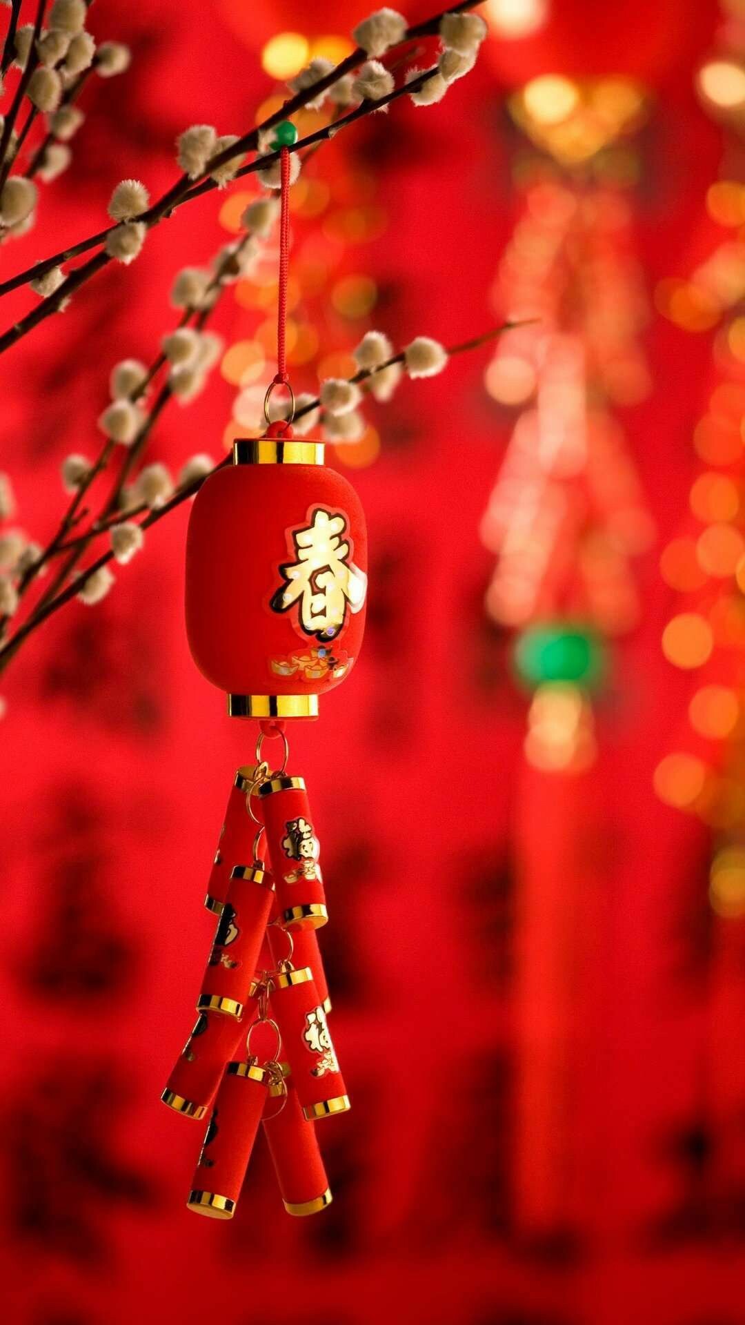 China red wallpapers, 4K HD, Chinese New Year, Festive vibes, 1080x1920 Full HD Phone