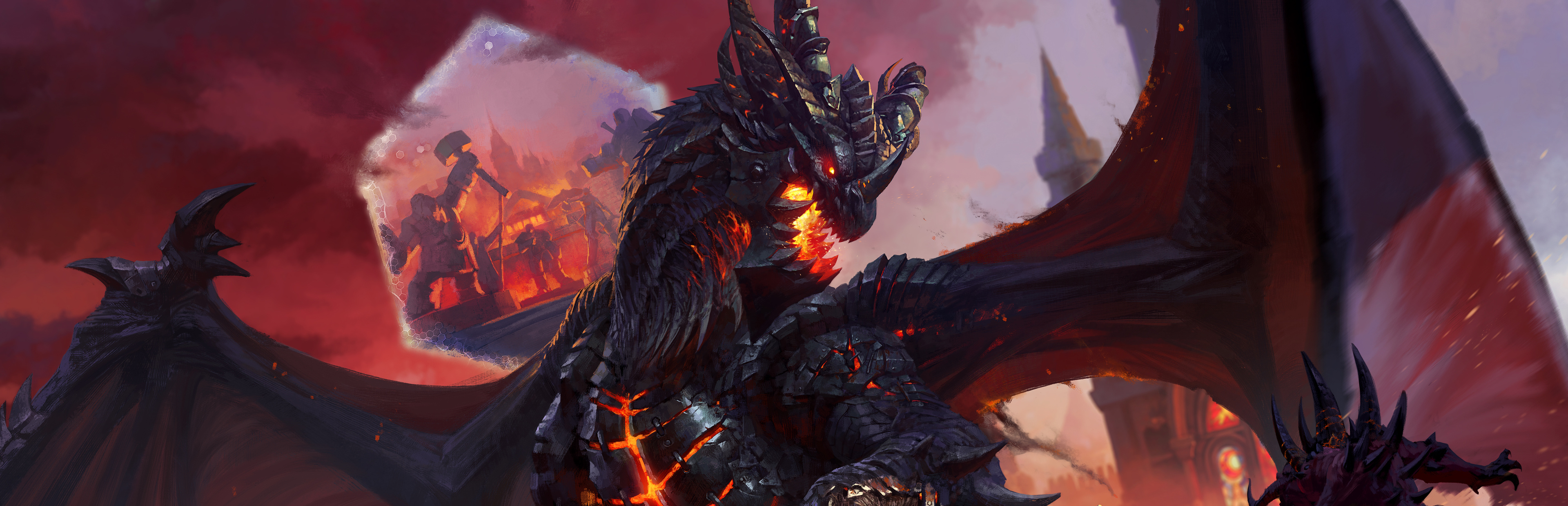 Deathwing, Heroes of the Storm Wallpaper, 3840x1240 Dual Screen Desktop