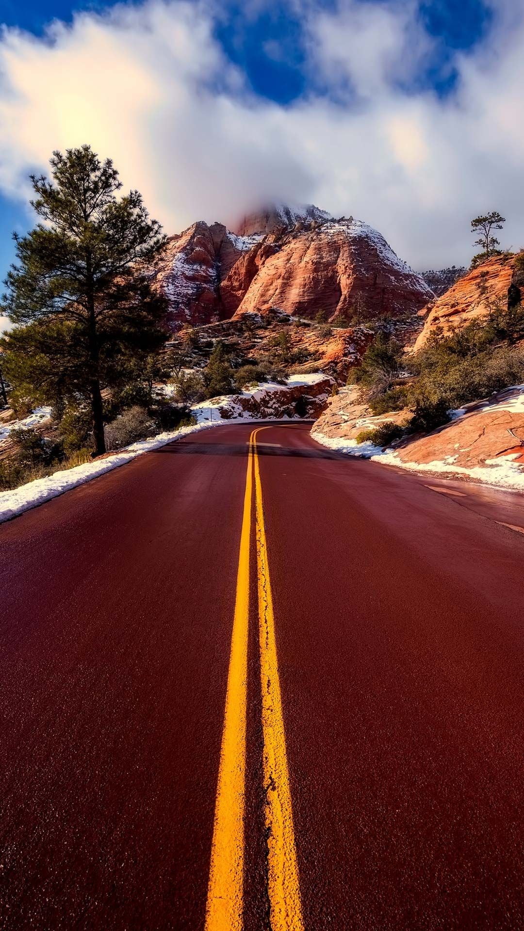 Zion National Park, Highway Wallpaper, 1080x1920 Full HD Phone