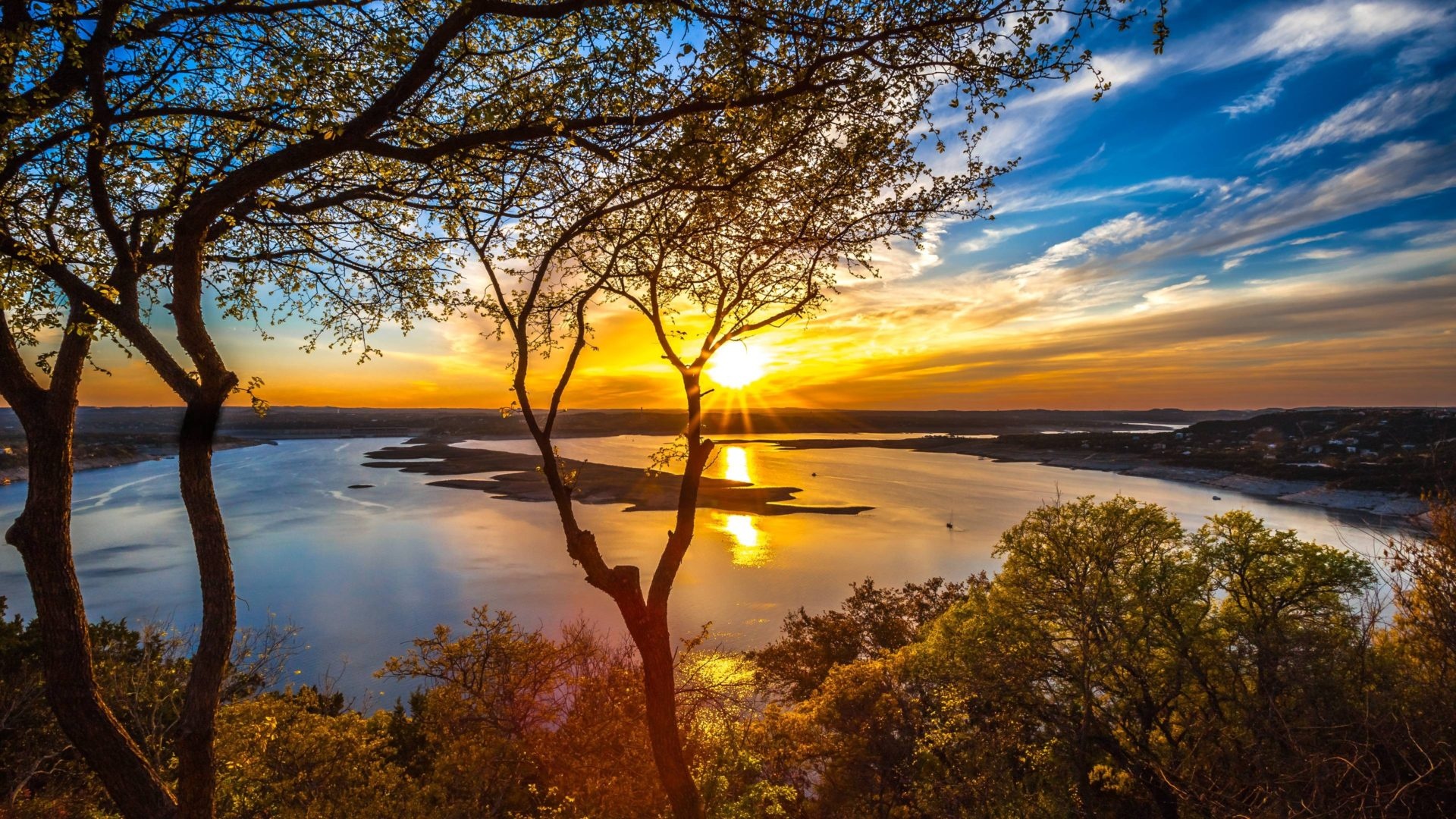 Colorado River, Lake Travis reservoir, Texas charm, Waterfront escape, 1920x1080 Full HD Desktop