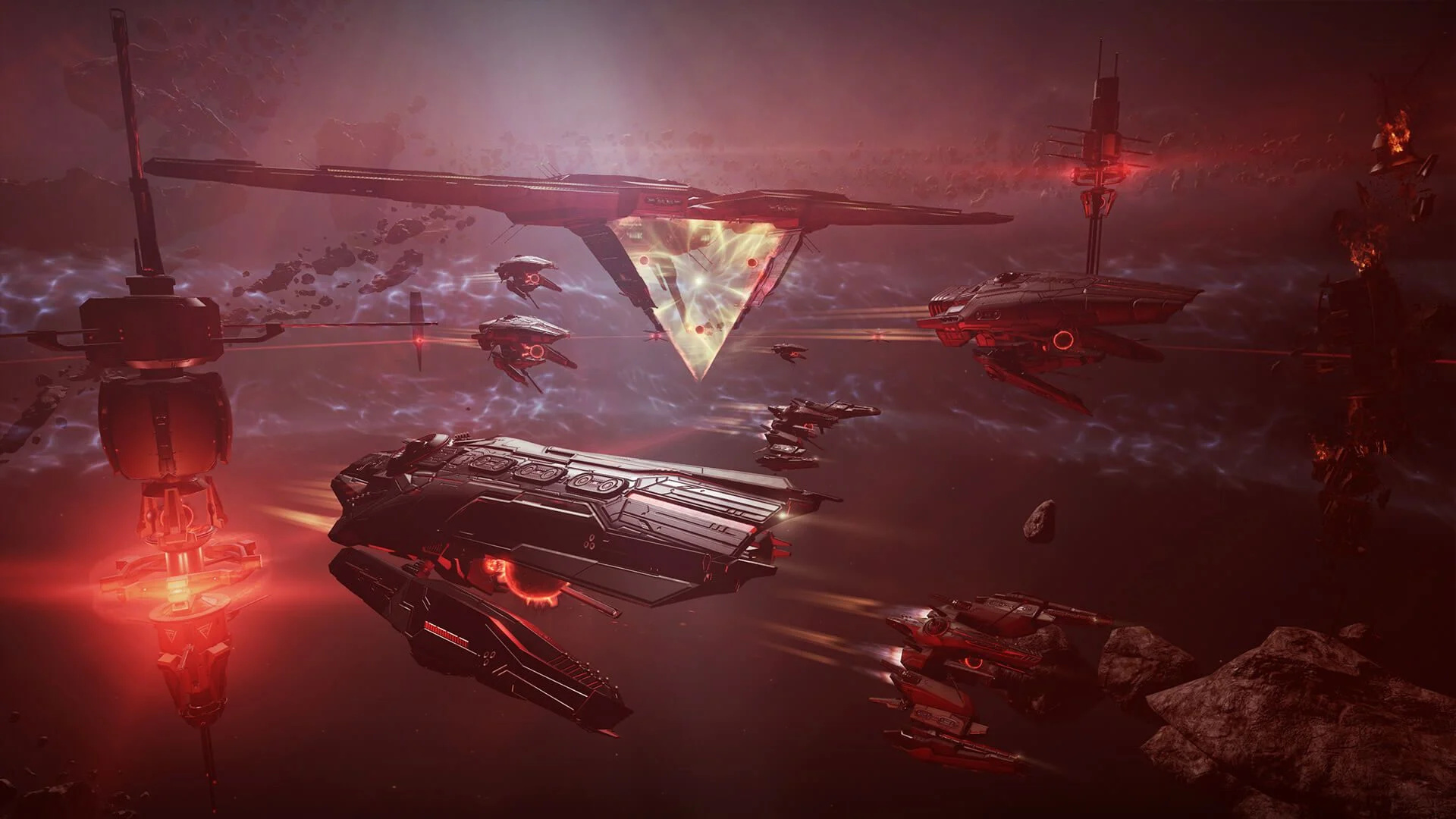 EVE Online, Gaming art, Futuristic spaceships, Digital universe, 1920x1080 Full HD Desktop