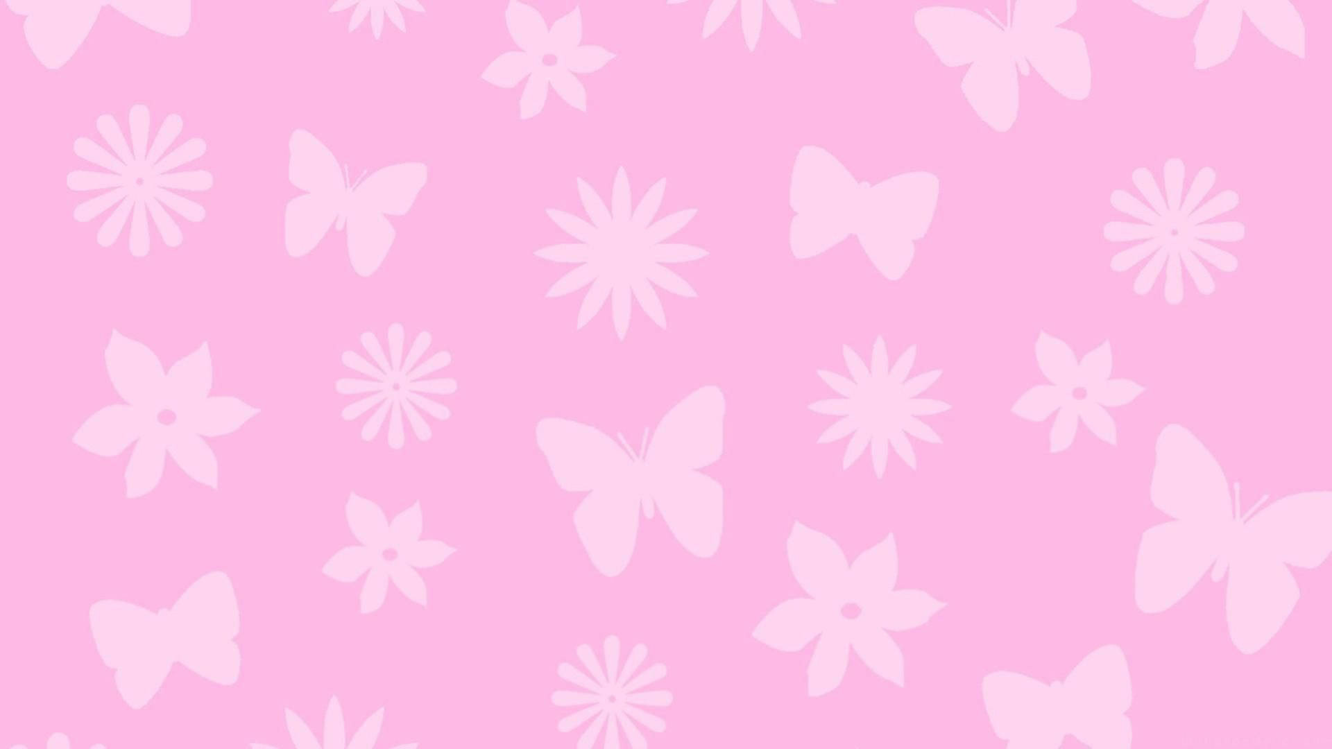 Butterflies and flowers, Cute Pink Wallpaper, 1920x1080 Full HD Desktop