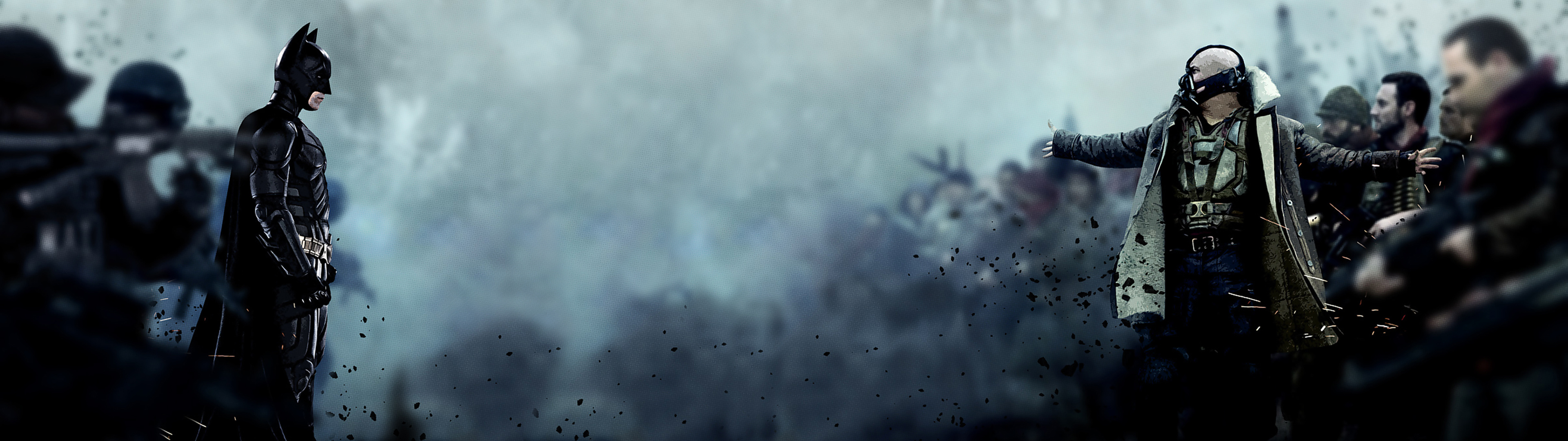 The Dark Knight Rises, Batman vs Bane, 3840x1080, 3840x1080 Dual Screen Desktop