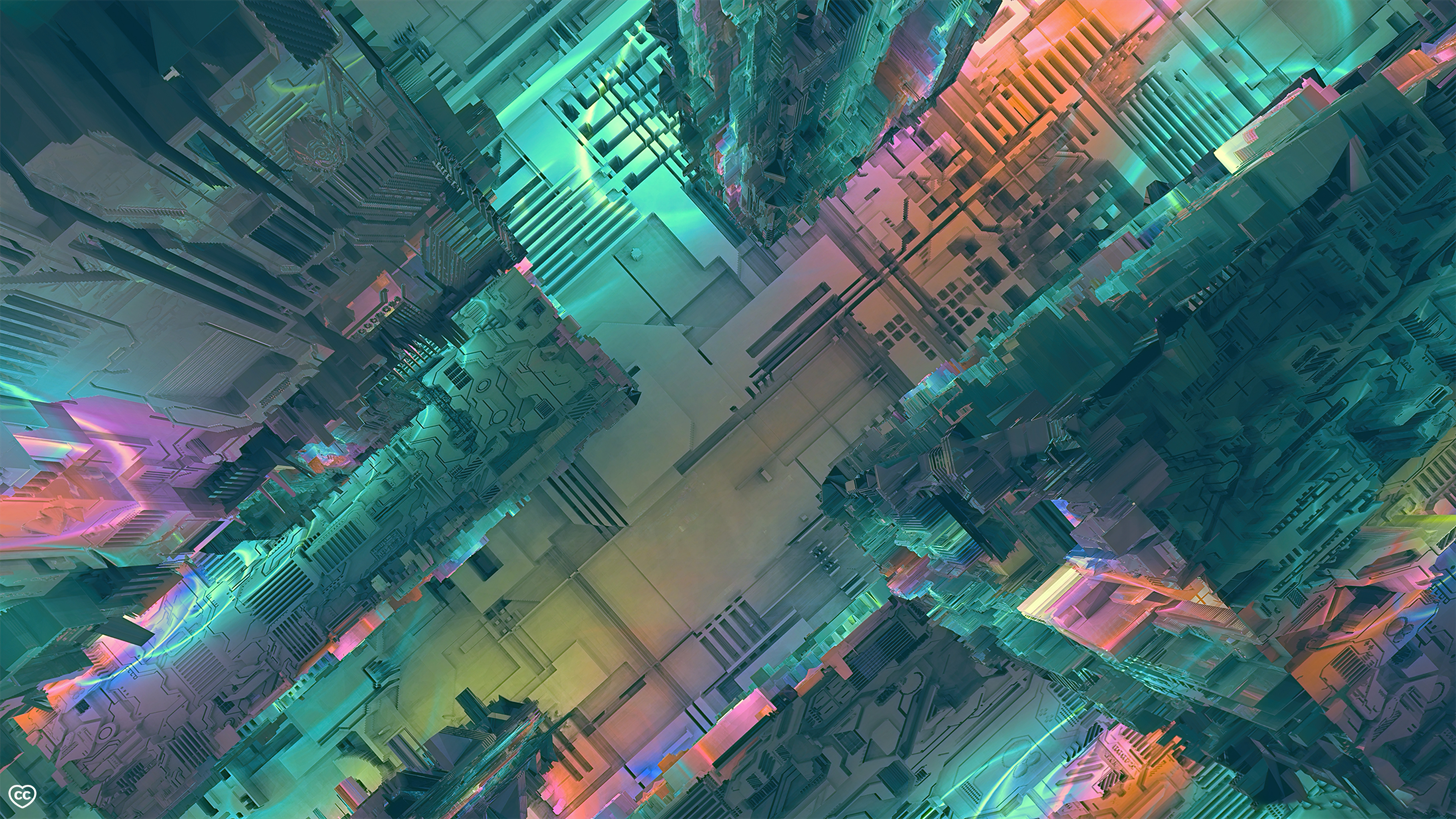 Neon Tech City, Tech Wallpaper, 3840x2160 4K Desktop