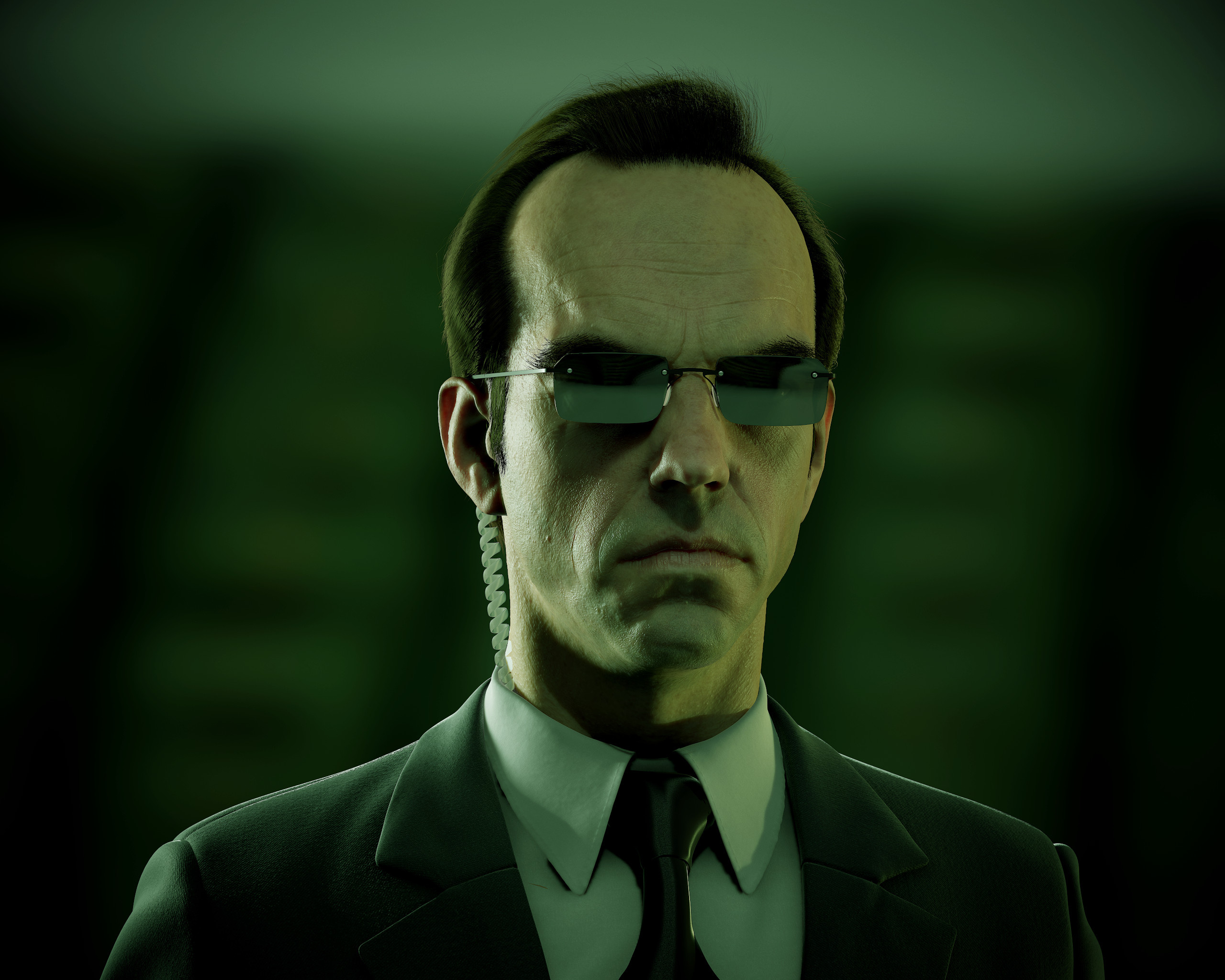 Agent Smith (The Matrix), Artistic portrayal, Neo's nemesis, Sinister expression, 2560x2050 HD Desktop