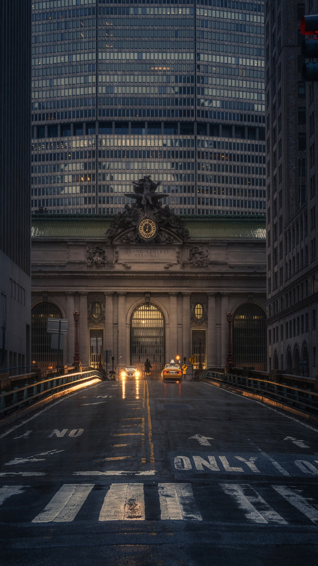 Grand Central Station, Urban cityscape, Gray concrete road, High rise architecture, 1080x1920 Full HD Phone