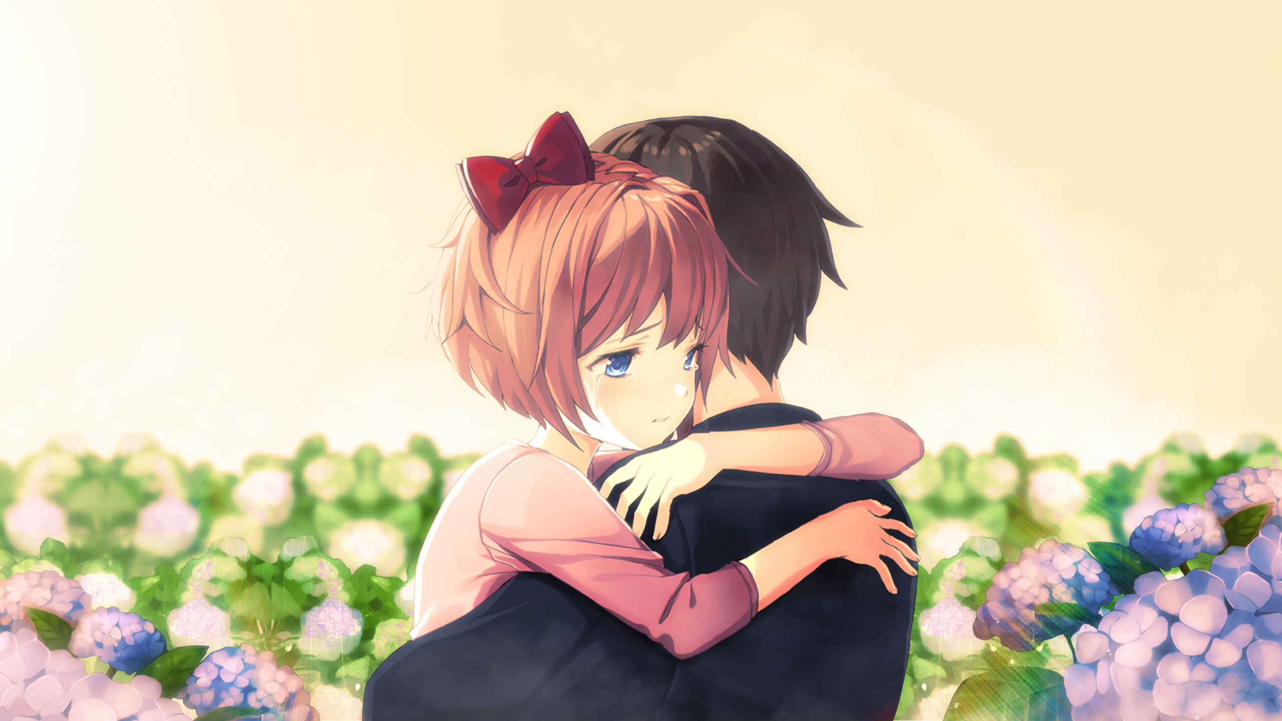 Doki Doki Literature Club!, Hugs Wallpaper, 2560x1440 HD Desktop