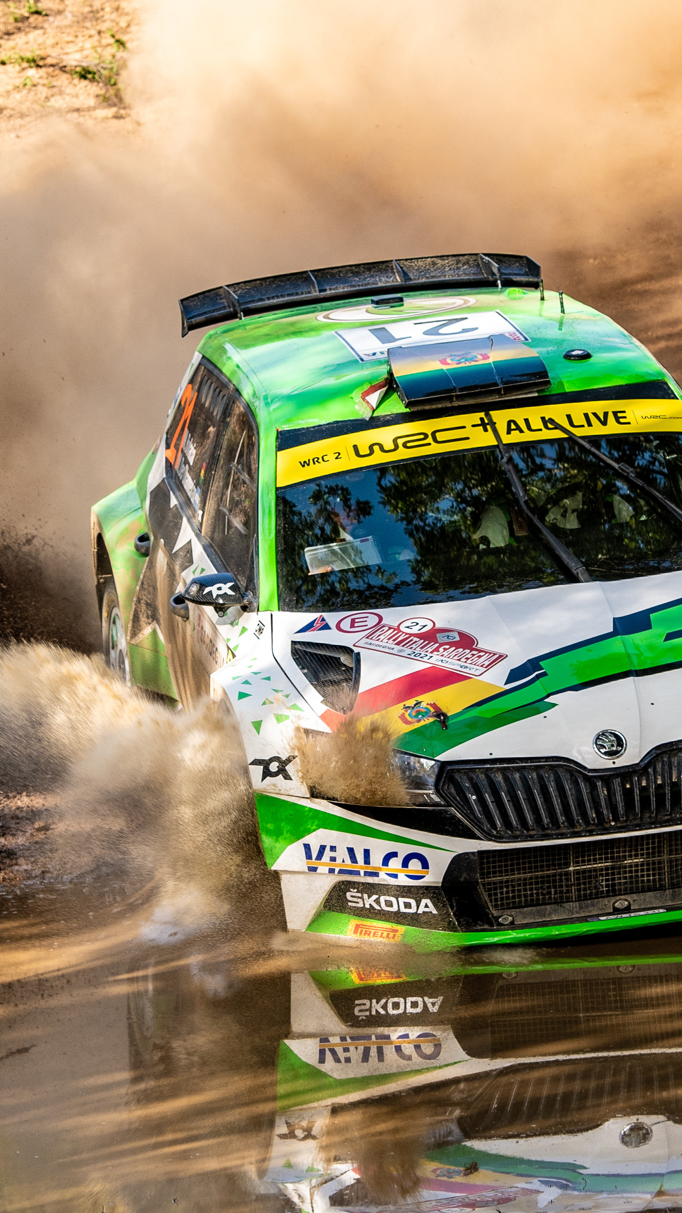 Skoda Fabia, Rallye Italia Sardegna, Phone wallpapers, Koda Motorsport association, 1370x2430 HD Phone