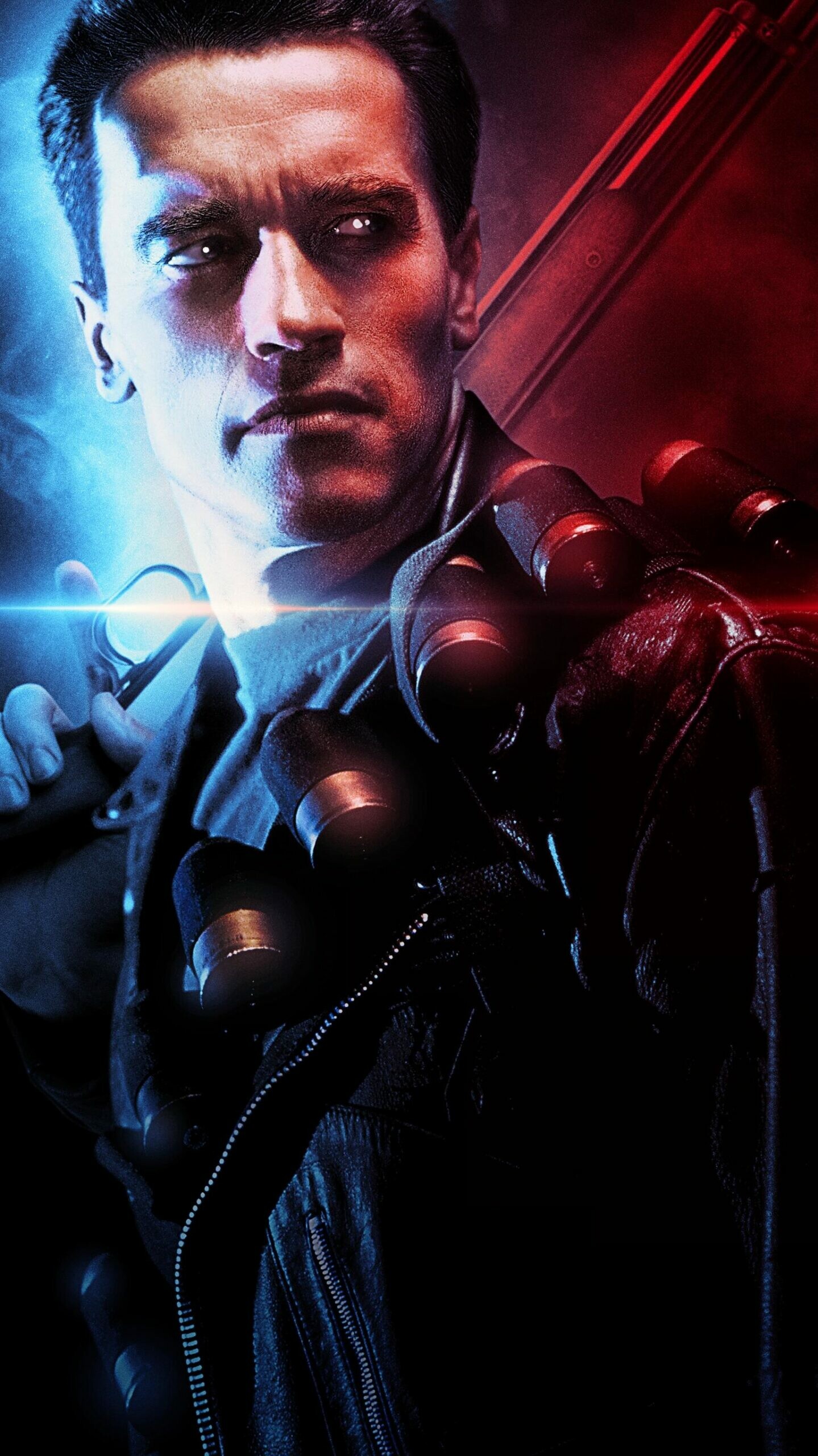 Terminator 2, Arnold Schwarzenegger Wallpaper, 1440x2560 HD Phone