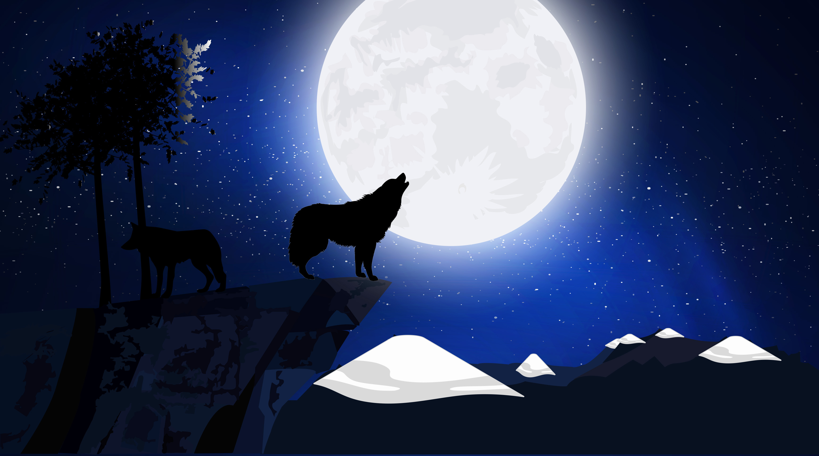 Couple, Howling Wolf Wallpaper, 3480x1940 HD Desktop