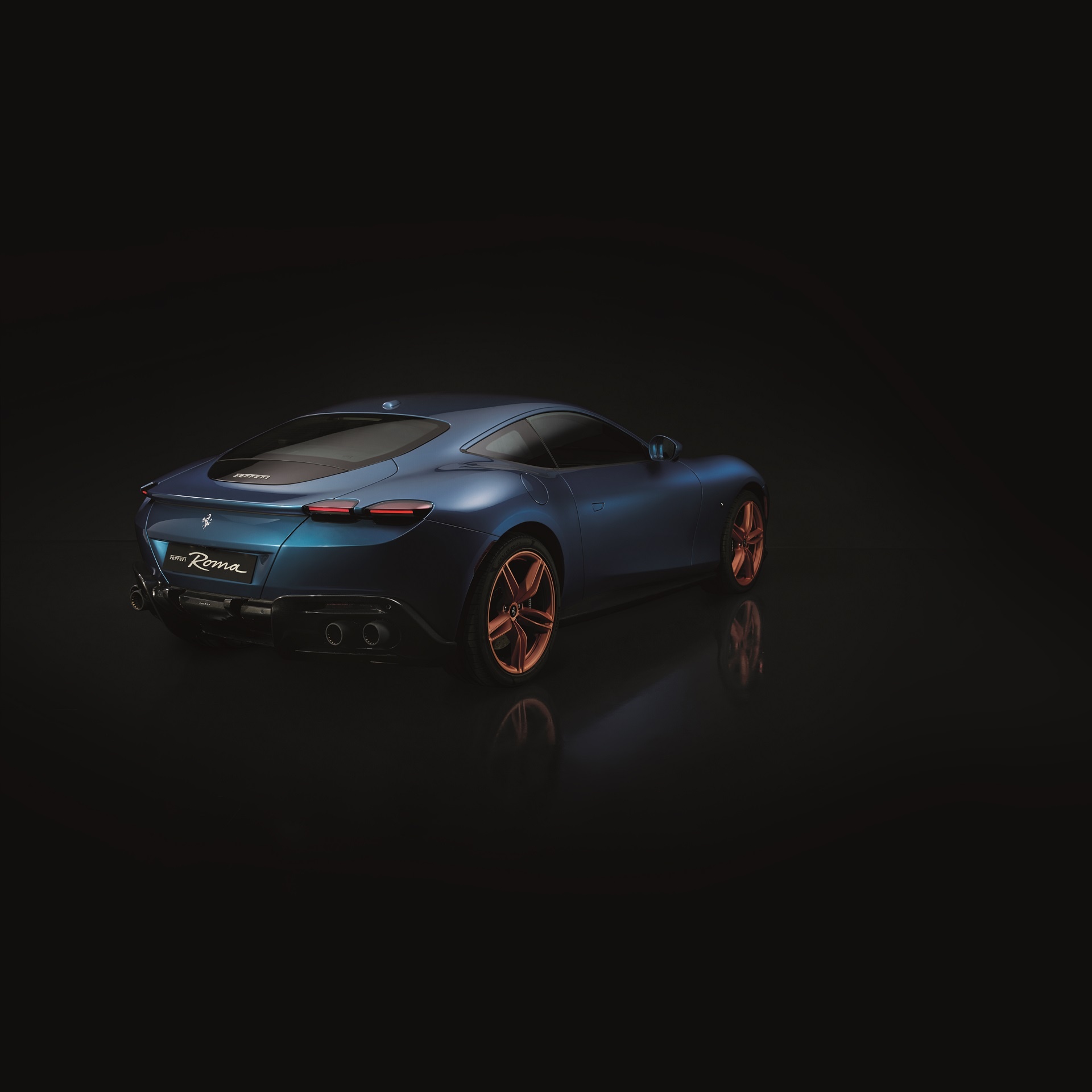 Ferrari Roma, Cool hunting treasure, Rear three-quarter delight, Powerful enhancement, 1920x1920 HD Phone