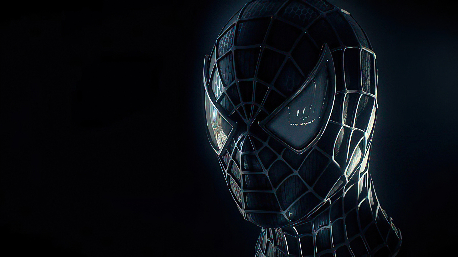 Black Spider-Man, Mask, Laptop wallpapers, Full HD, 1920x1080 Full HD Desktop