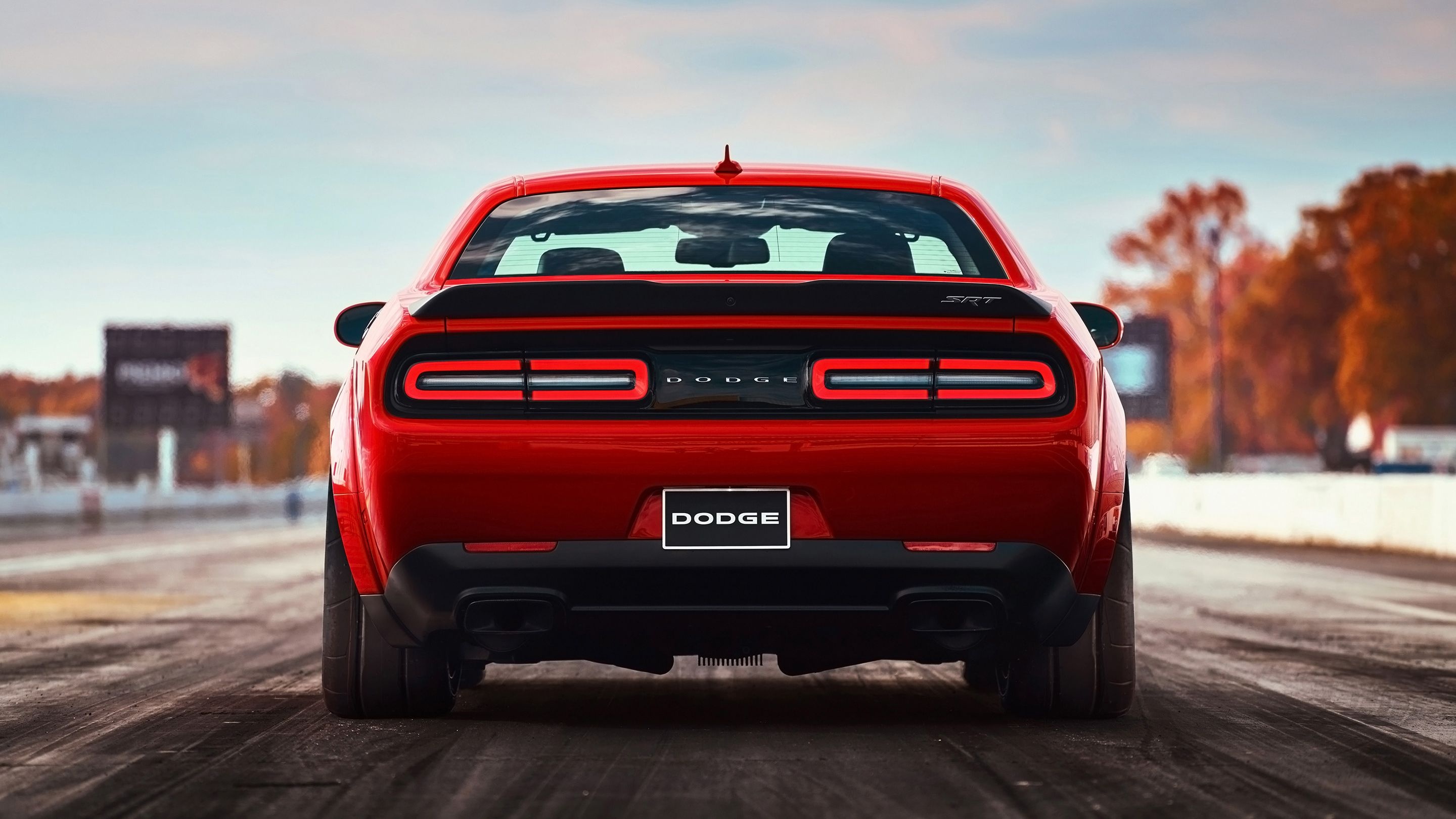 Challenger SRT Demon Rear View, Dodge Wallpaper, 2880x1620 HD Desktop