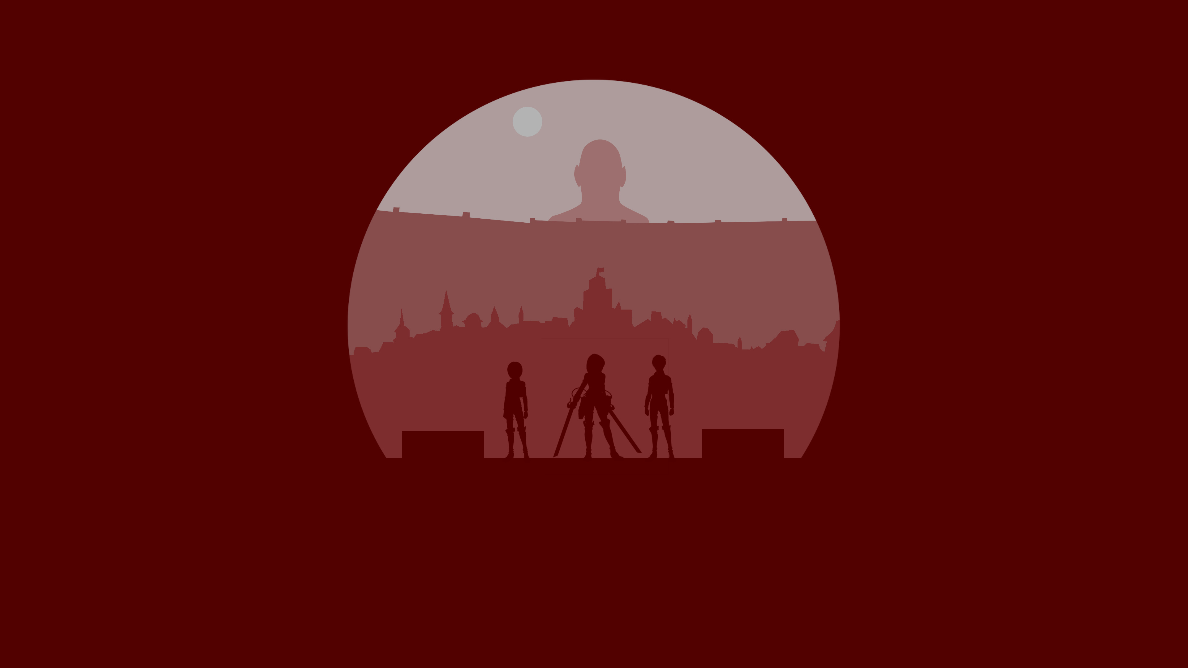 Attack on Titan, Minimalist tribute, Anime art, Iconic symbol, Stark representation, 3840x2160 4K Desktop