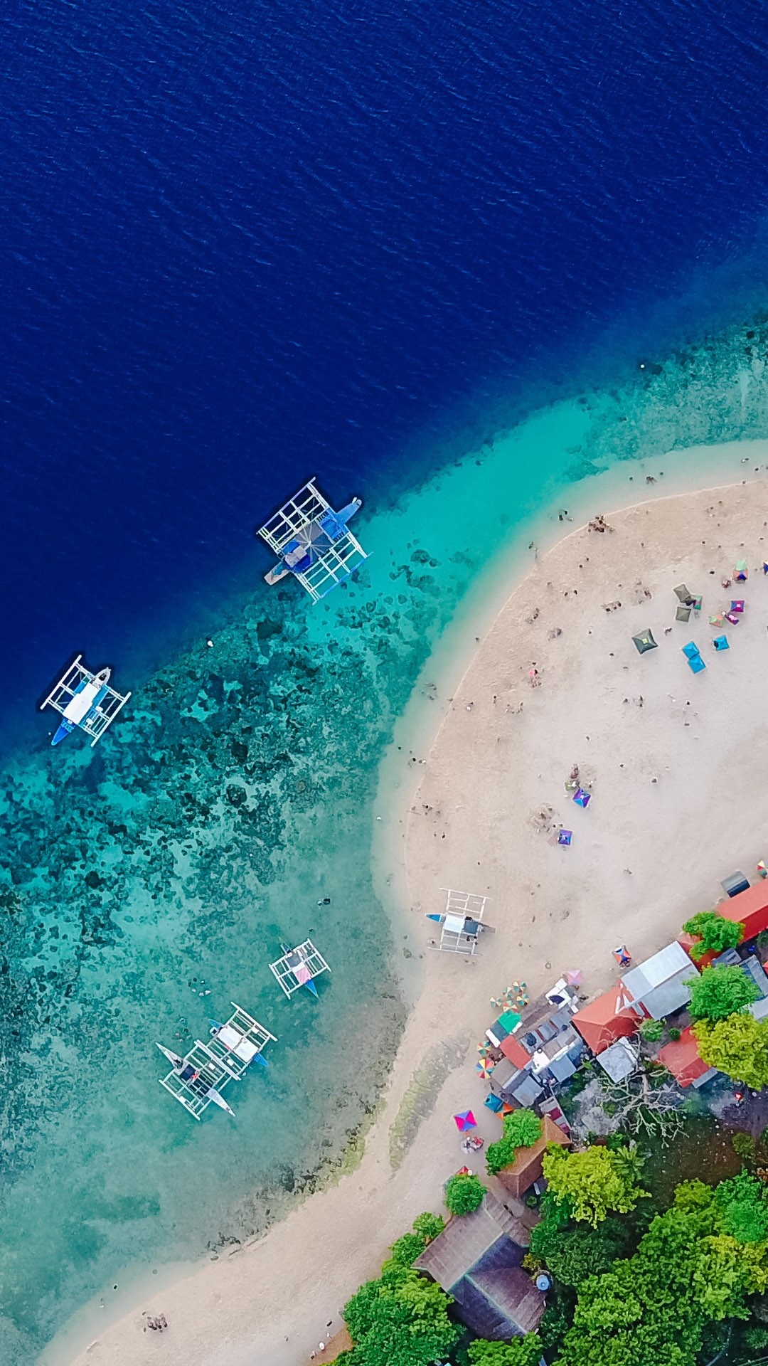 Sandy beach, Sumilon Island, Cebu Philippines, Windows 10 spotlight, 1080x1920 Full HD Phone