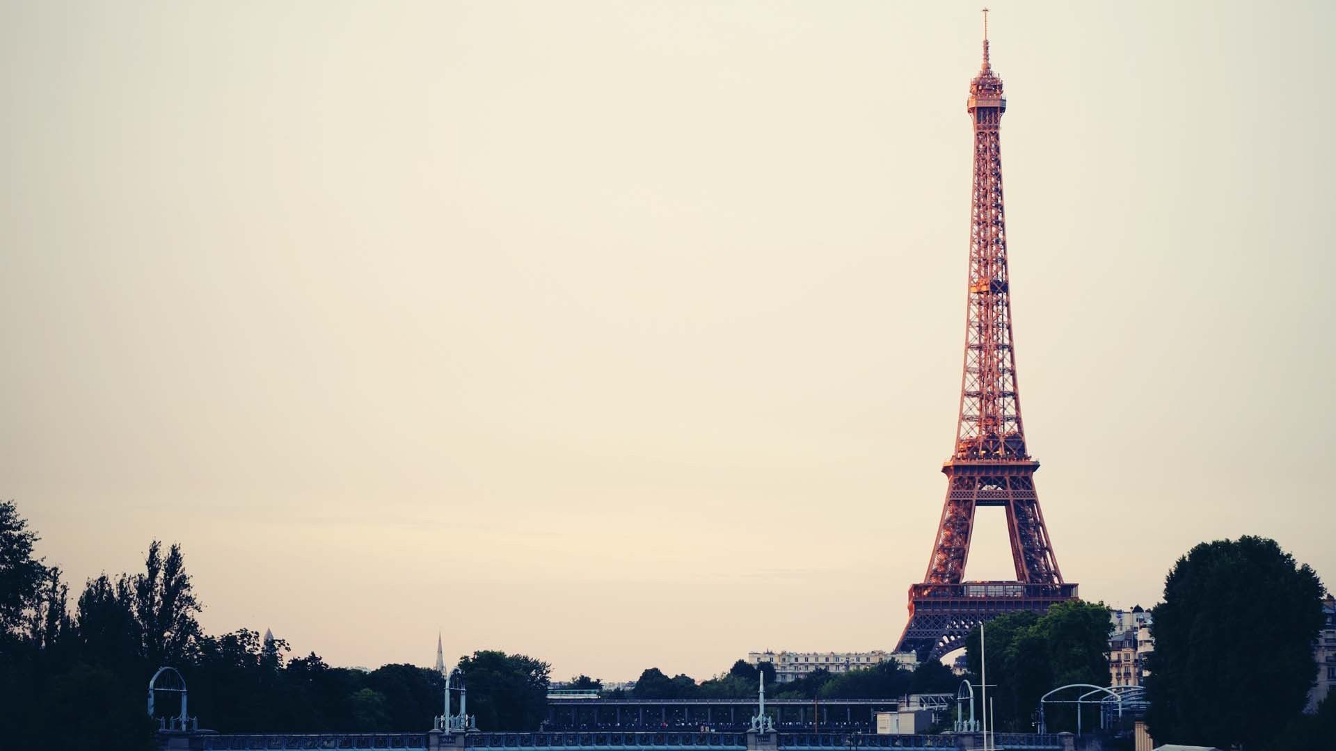 Eiffel Tower, Paris panorama, Majestic structure, Nighttime allure, 1920x1080 Full HD Desktop