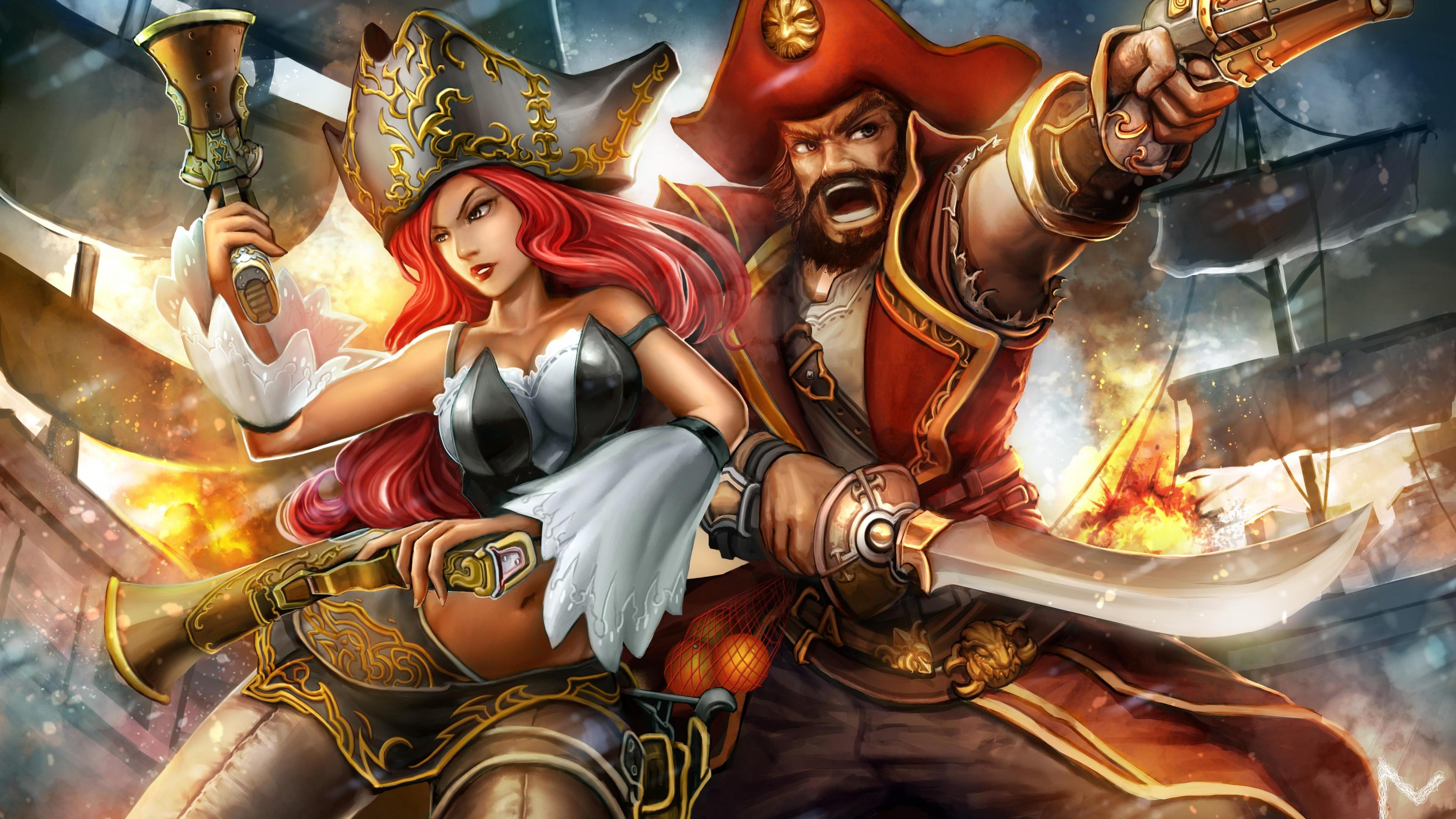 Gangplank, Miss Fortune, HD wallpaper, Mobile, 3840x2160 4K Desktop