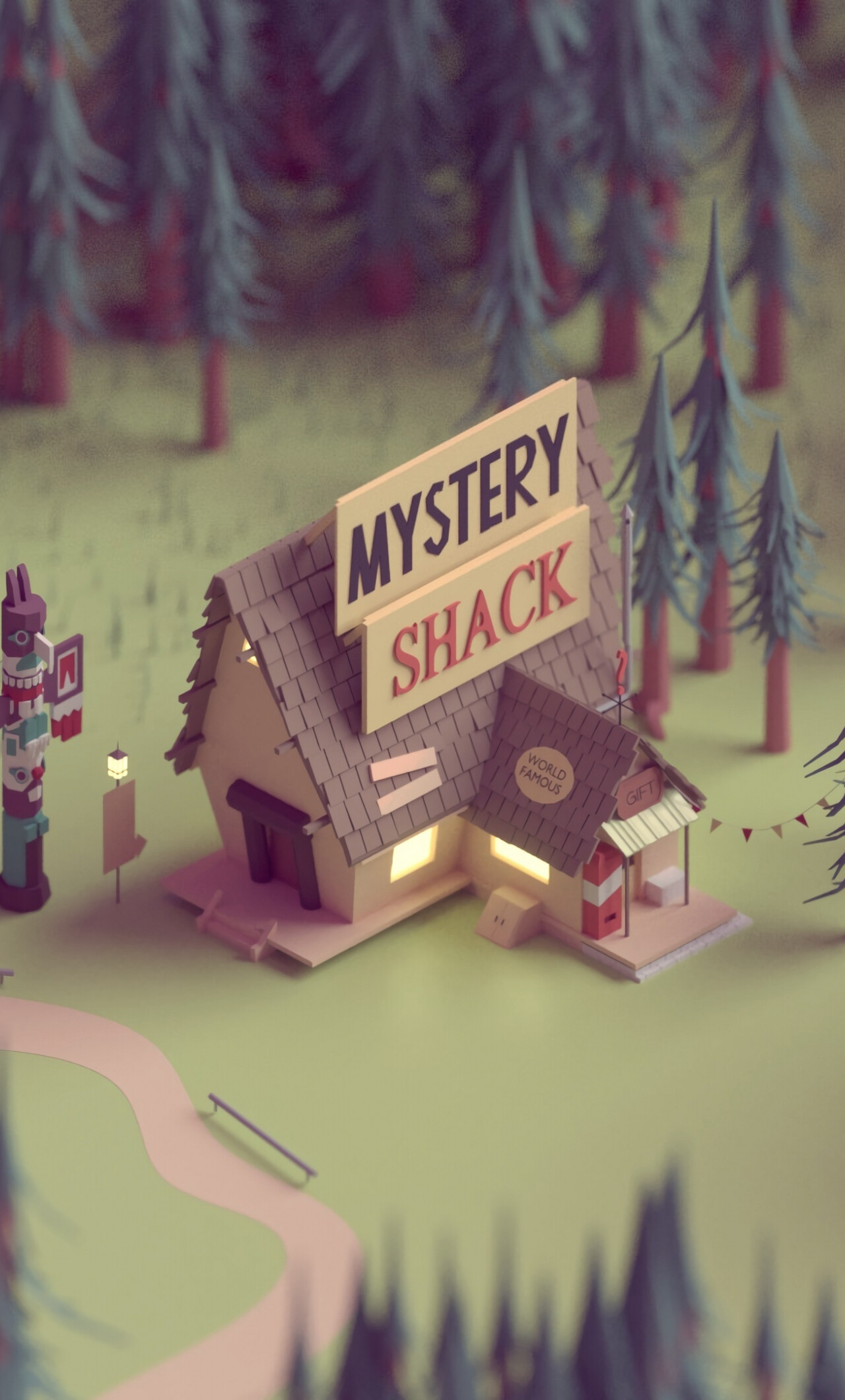 Gravity Falls animation, House forest, TV show, HD image, 1280x2120 HD Phone