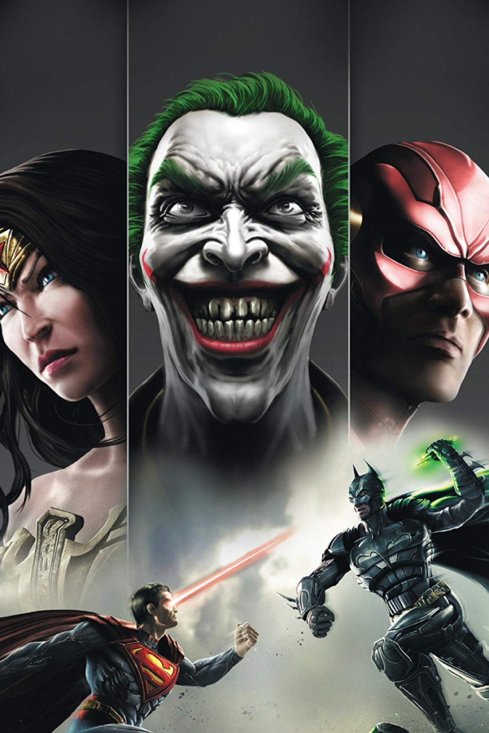 Injustice: Gods Among Us, Superheroes clash, Mortal combat, Ultimate power, 1710x2560 HD Phone