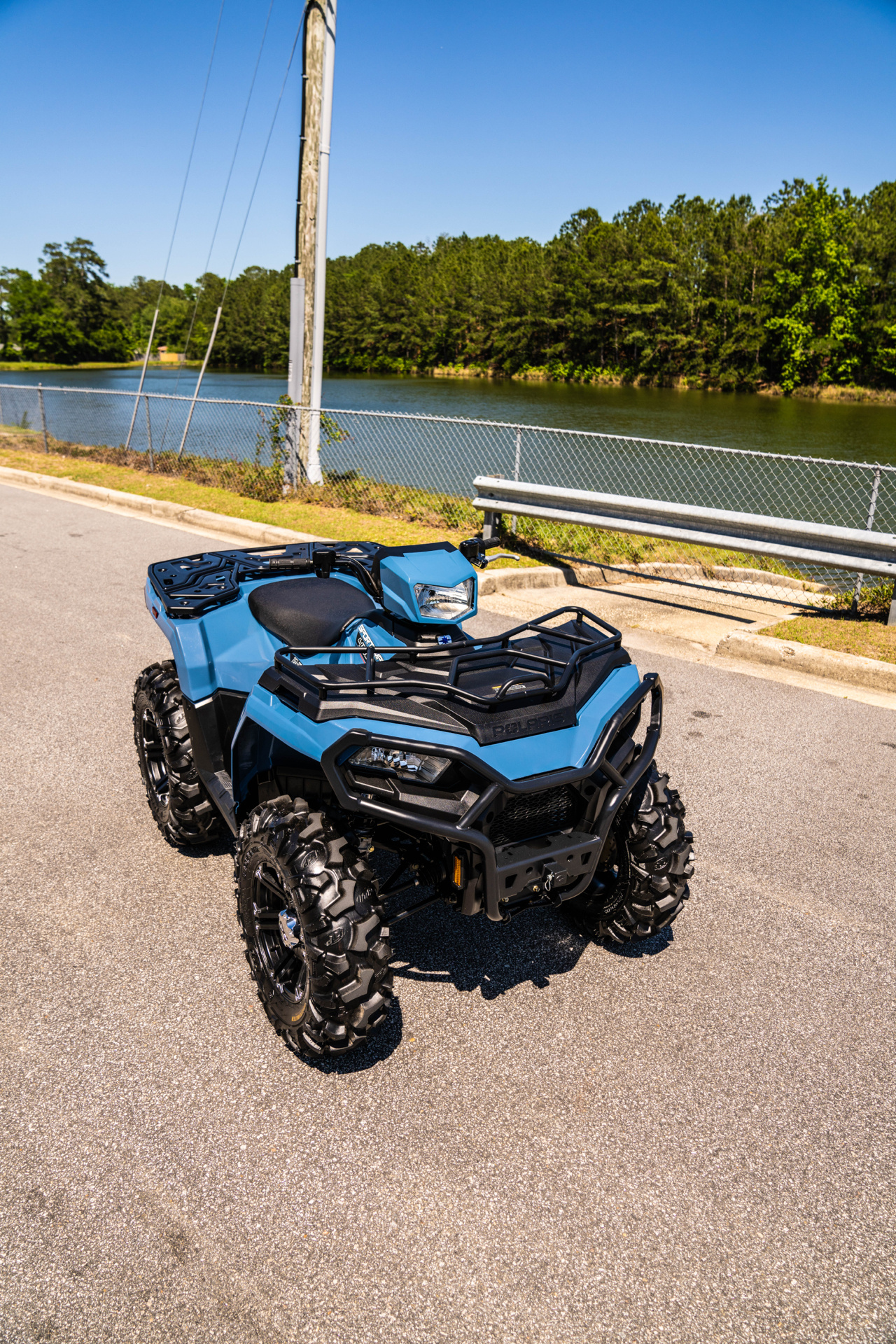 Polaris Sportsman 450 H.O., Pre-owned model, Zenith blue, Outdoor adventure, 1280x1920 HD Phone