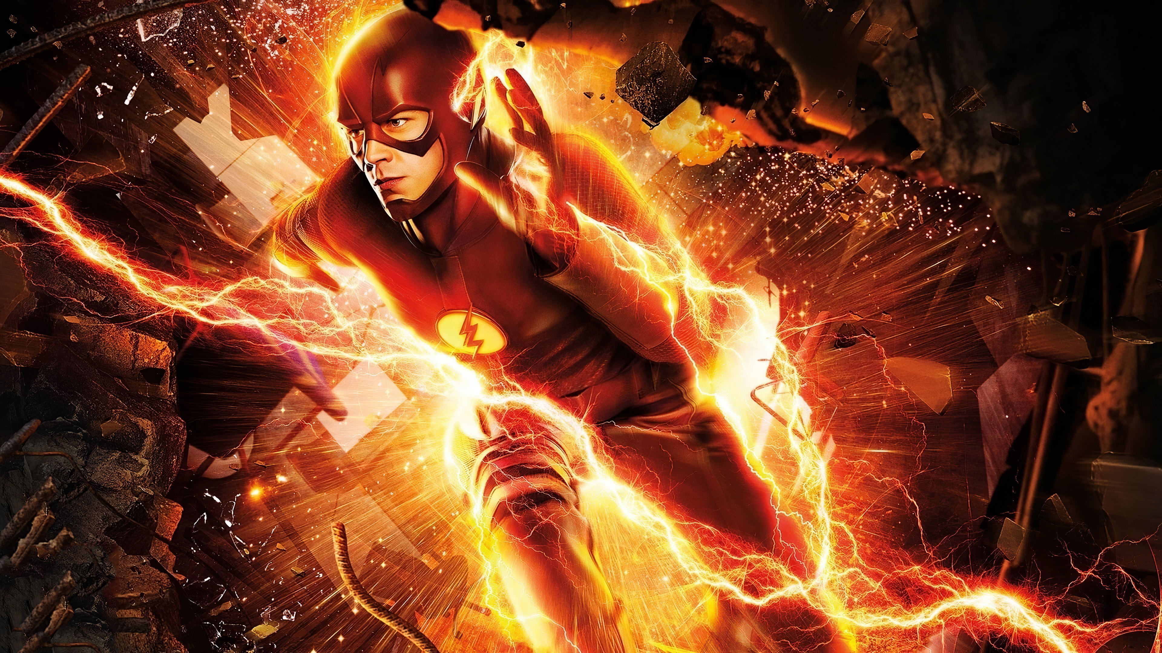 The Flash TV series, Grant Gustin Flash, TV Shows, 3840x2160 4K Desktop