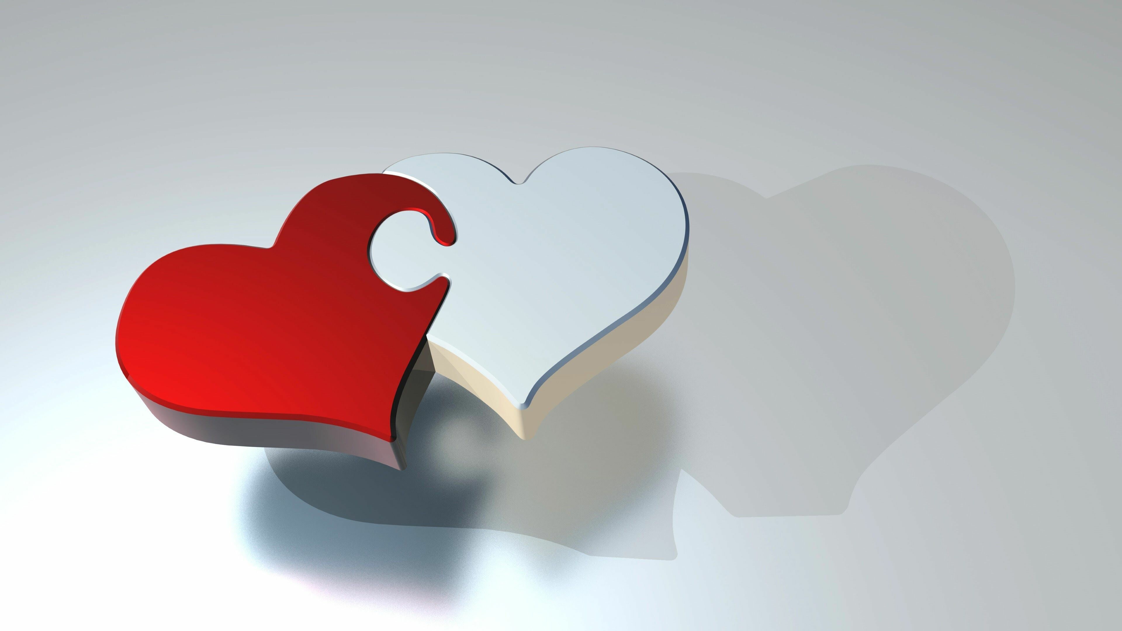 Puzzle, Hearts Wallpaper, 3840x2160 4K Desktop