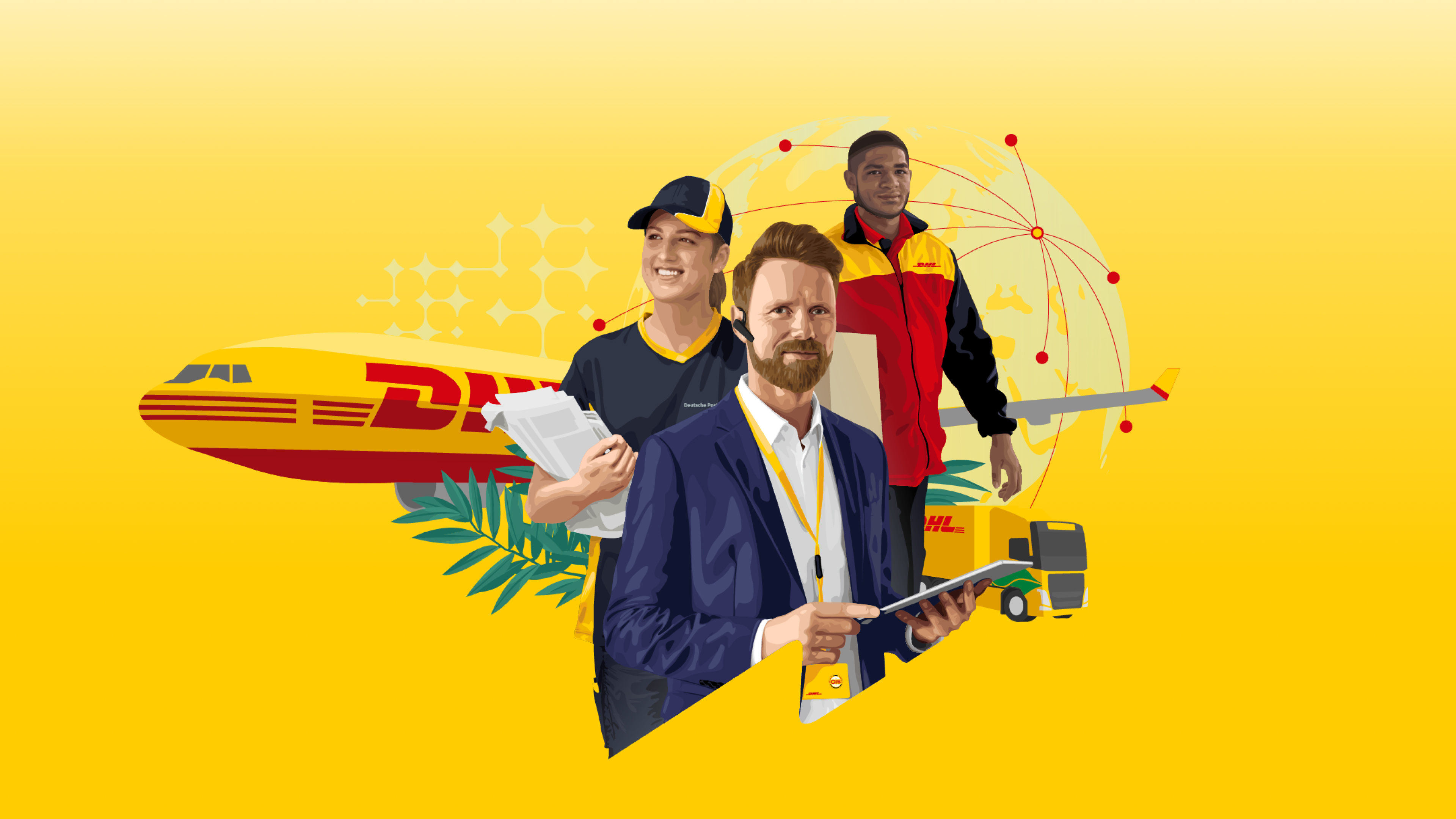 DHL, Key visuals, DPDHL, Brand, 3840x2160 4K Desktop