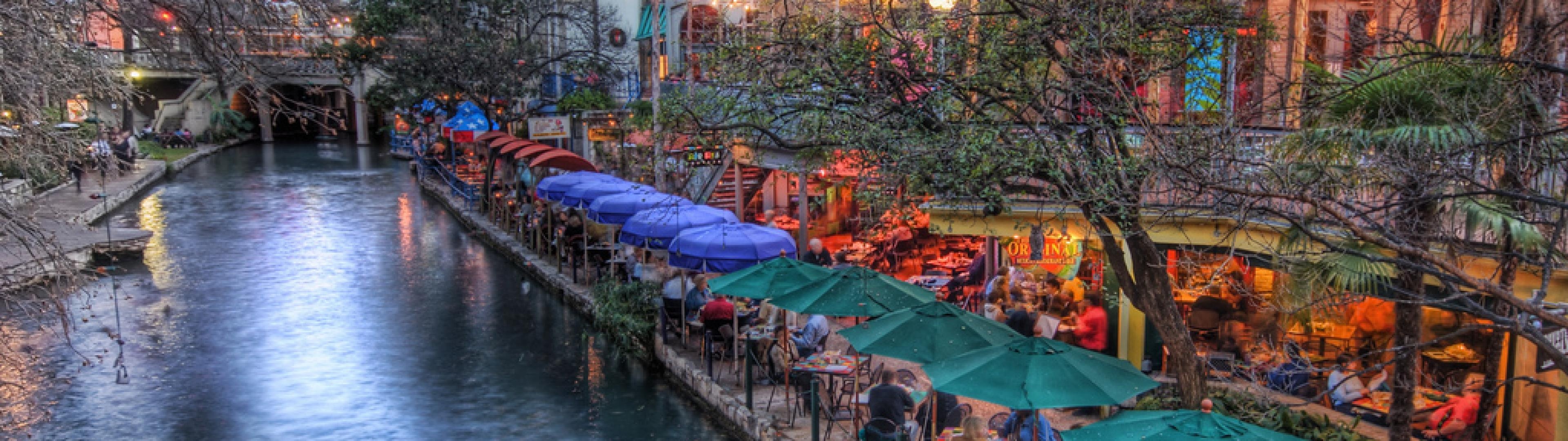 San Antonio, Texas, Travels, Impressionist painting, 3840x1080 Dual Screen Desktop