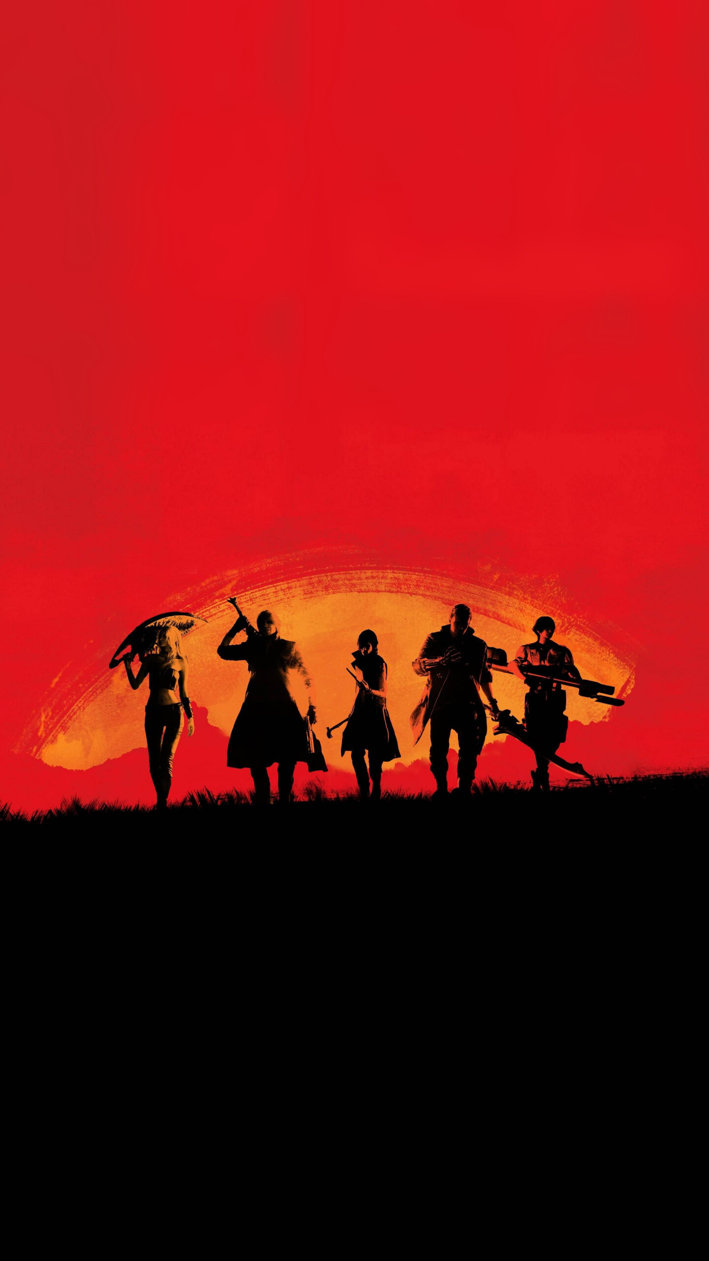 Red Dead Redemption 2, Devil May Cry 5 crossover, Minimal art wallpaper, Stylish gaming design, 1440x2560 HD Phone