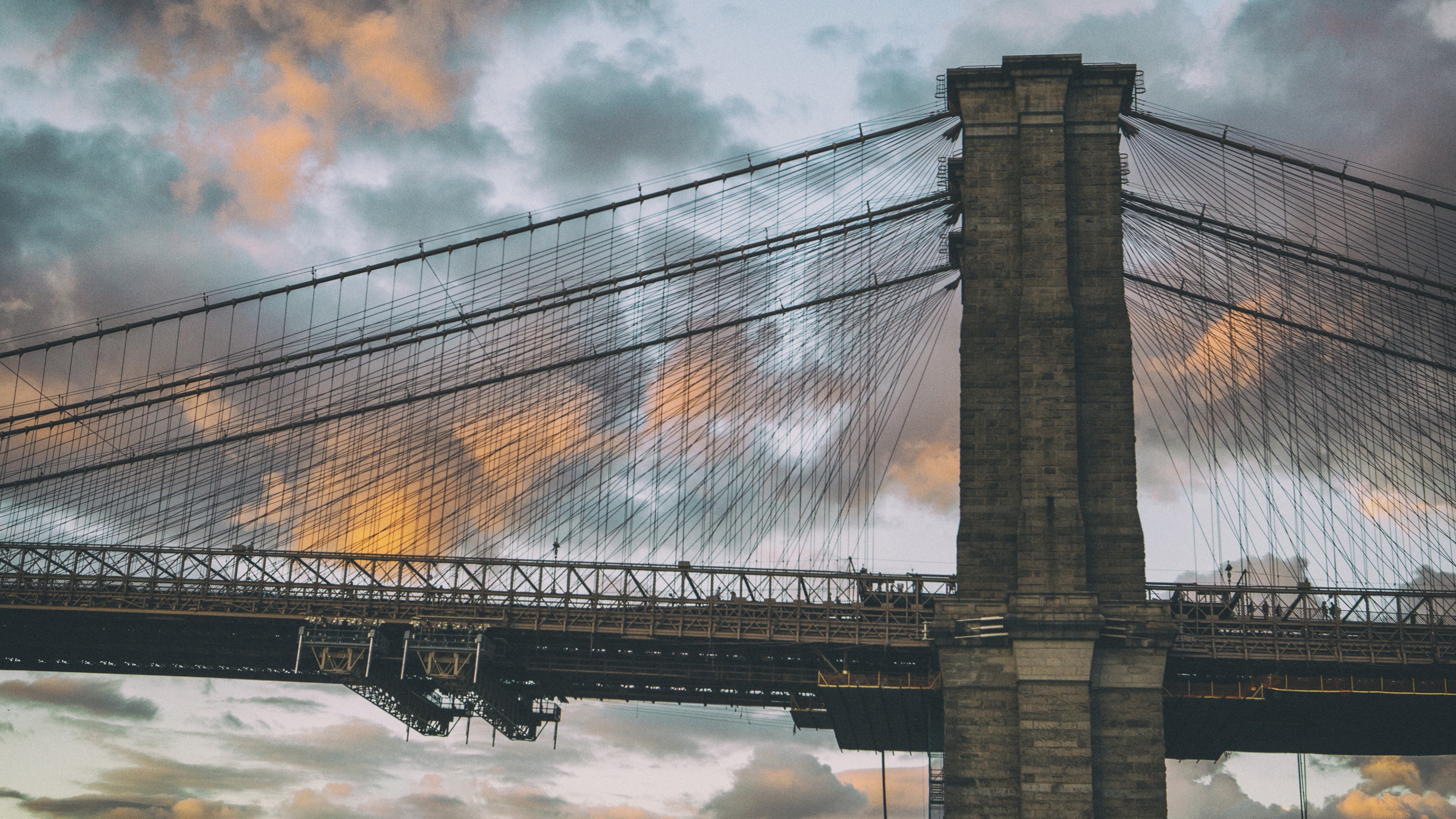 Cables, Brooklyn Bridge Wallpaper, 3840x2160 4K Desktop