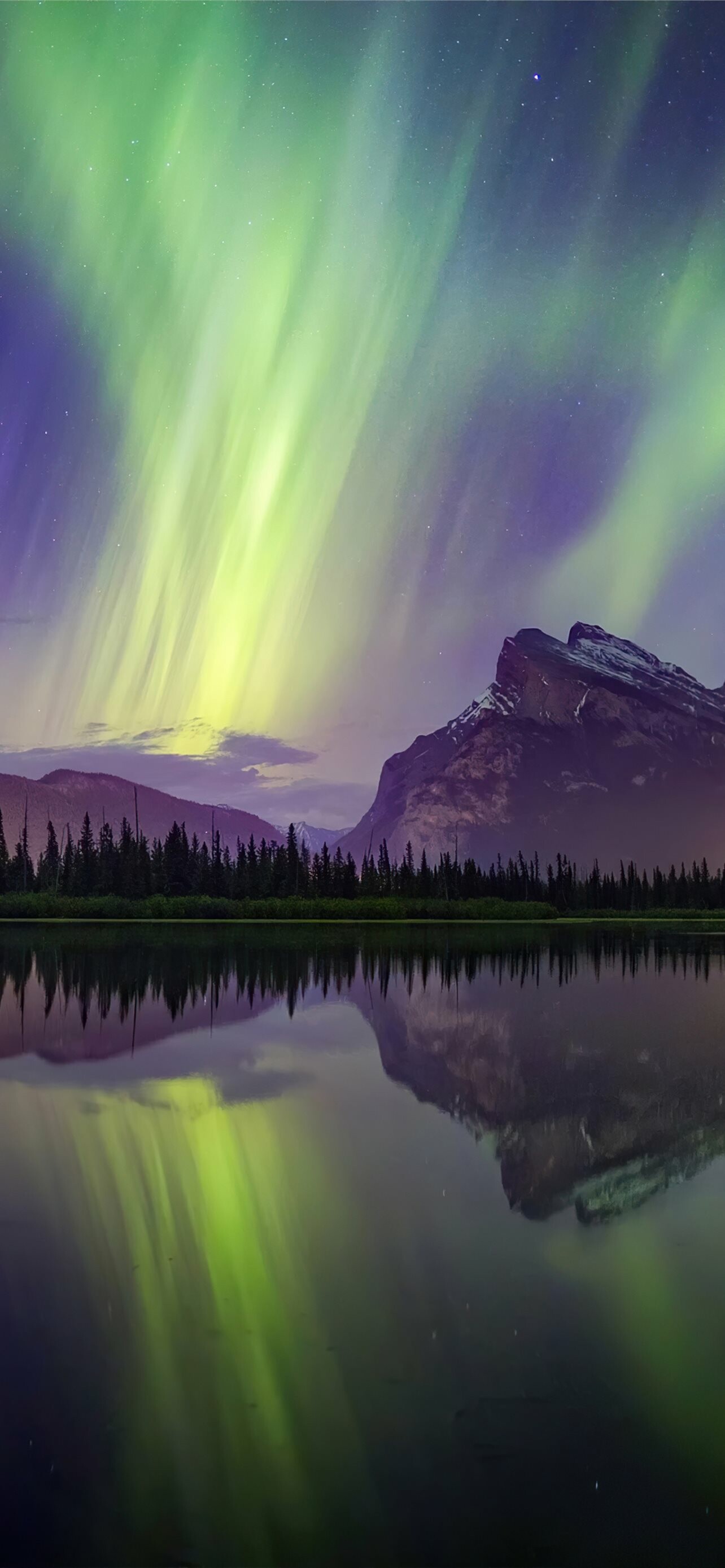 Banff, Aurora Borealis Wallpaper, 1290x2780 HD Phone