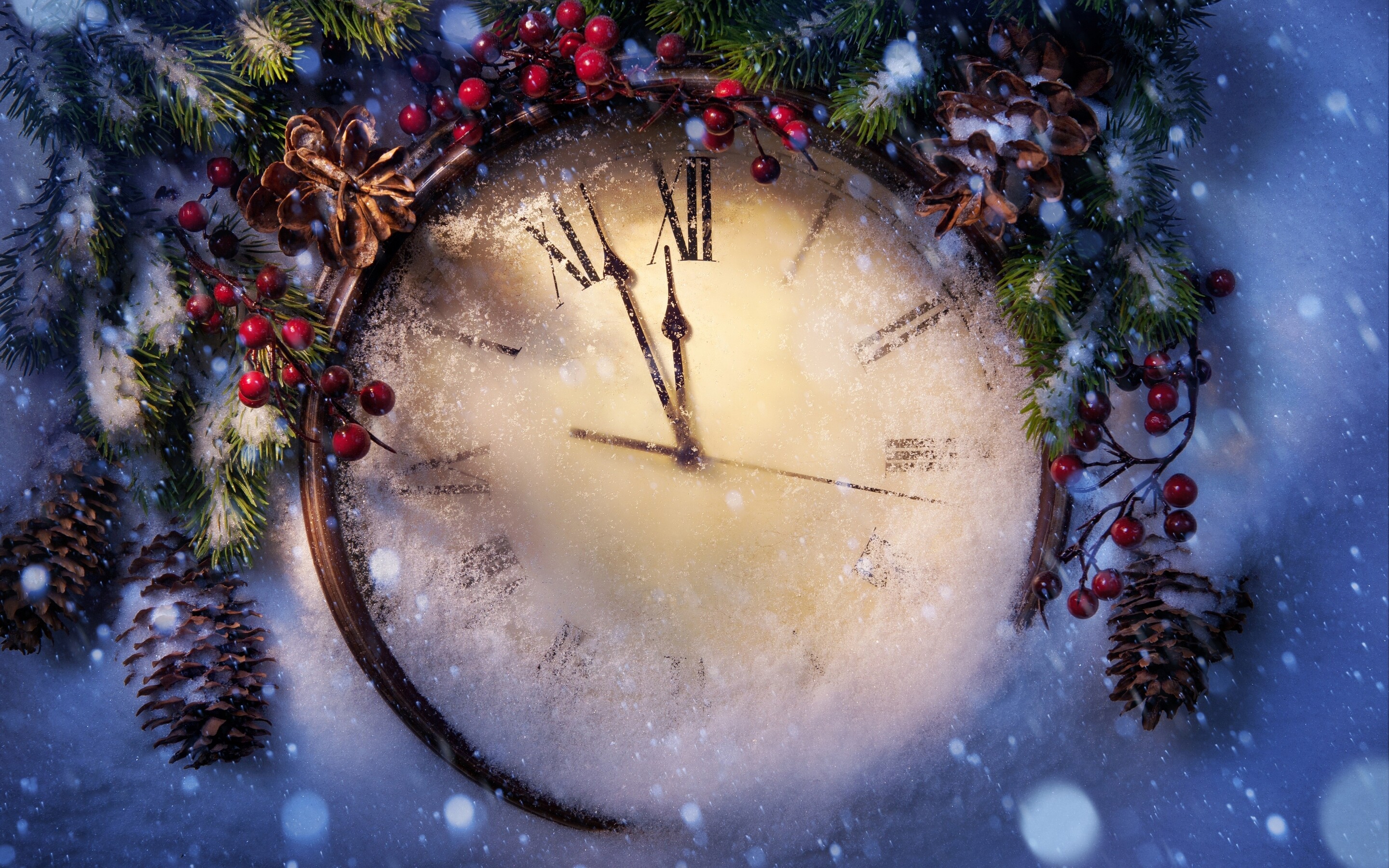 Clock, New Year Wallpaper, 2880x1800 HD Desktop