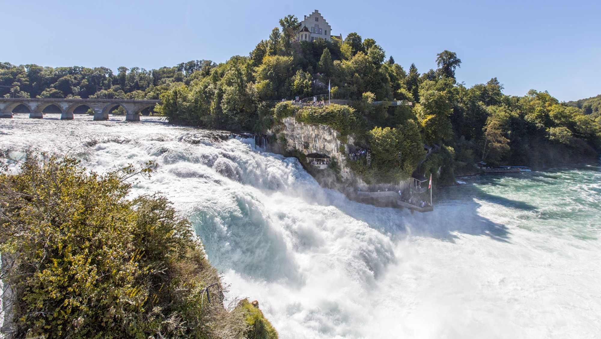 The Rhine River, Rhine Falls, Switzerland, rwallpapers, 2000x1130 HD Desktop