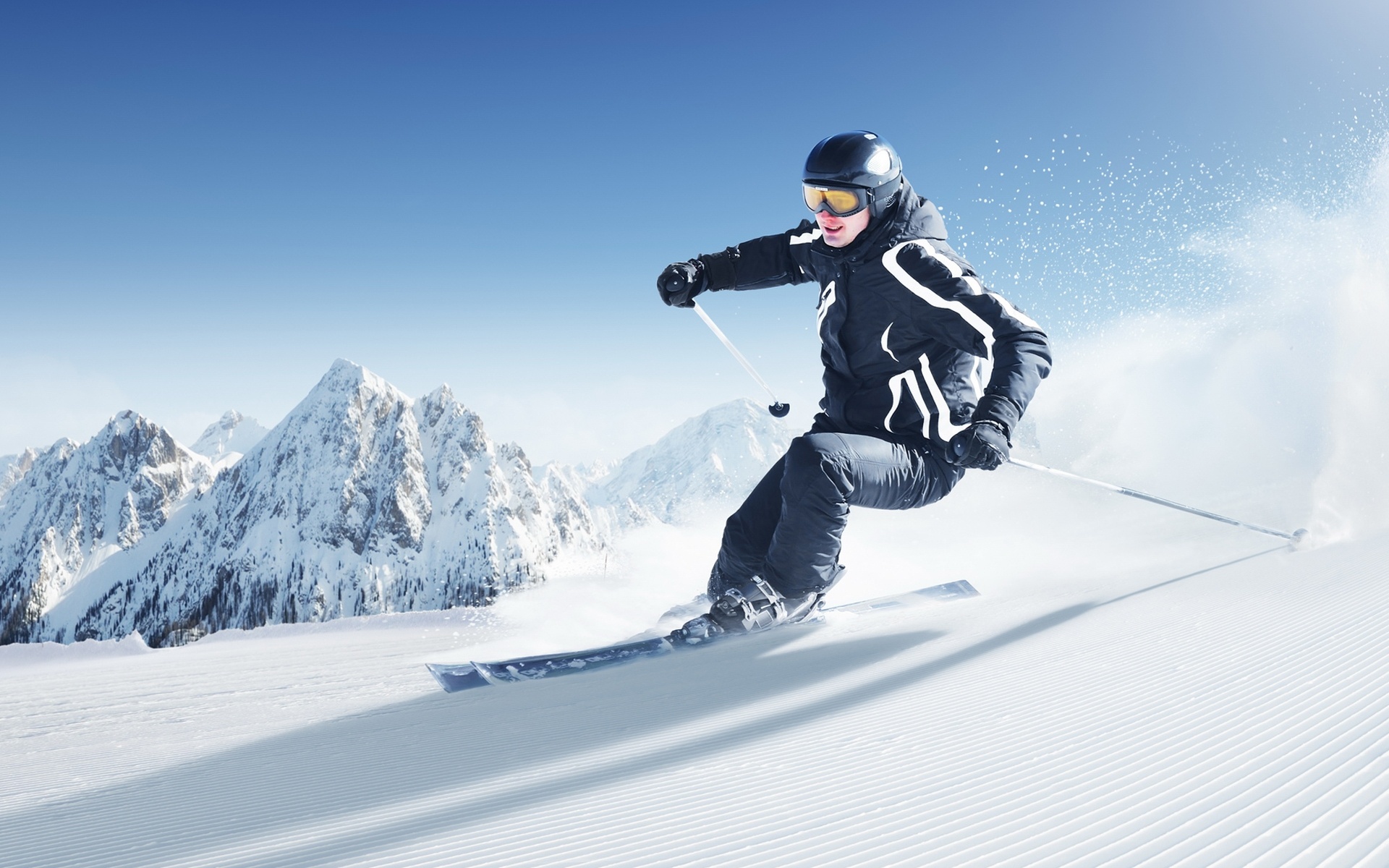 110 skiing HD wallpapers, High-definition visuals, Skiing enthusiasts, Background collection, 1920x1200 HD Desktop