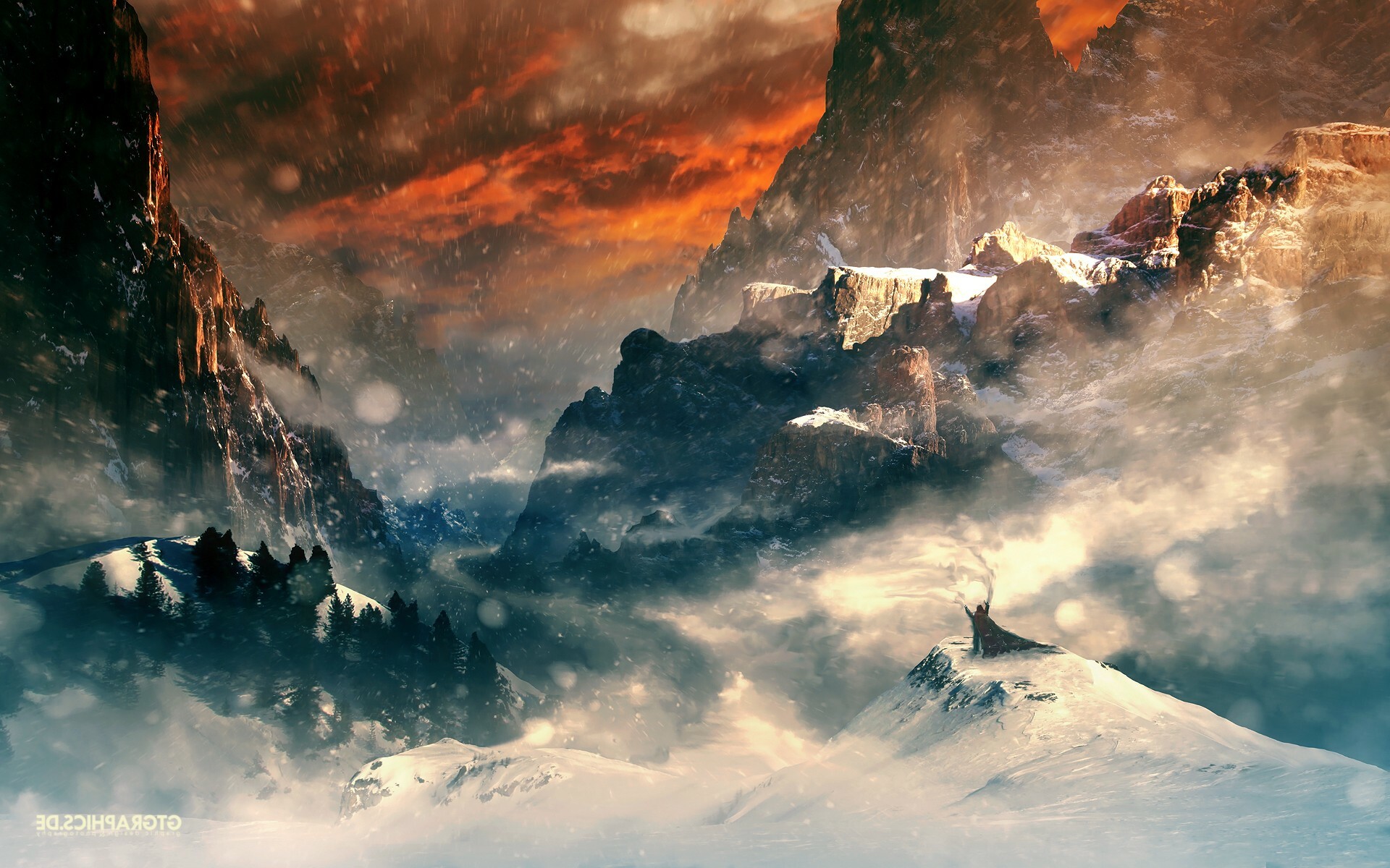 The Hobbit, Mountains, Nature 4K wallpapers, Breathtaking scenery, 1920x1200 HD Desktop