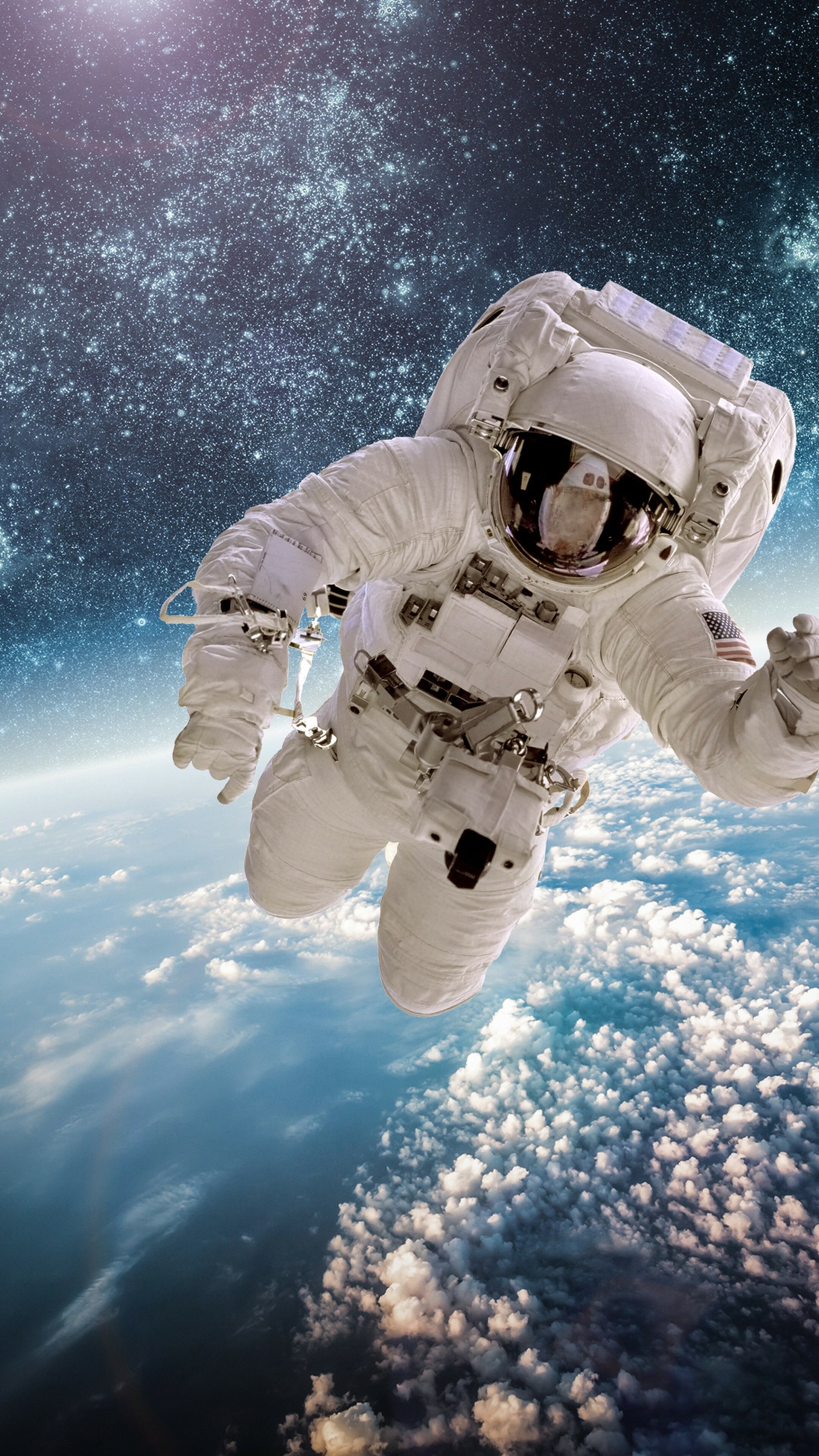 Astronaut wallpaper, Stars in space, High-resolution image, 5K quality, 2160x3840 4K Phone